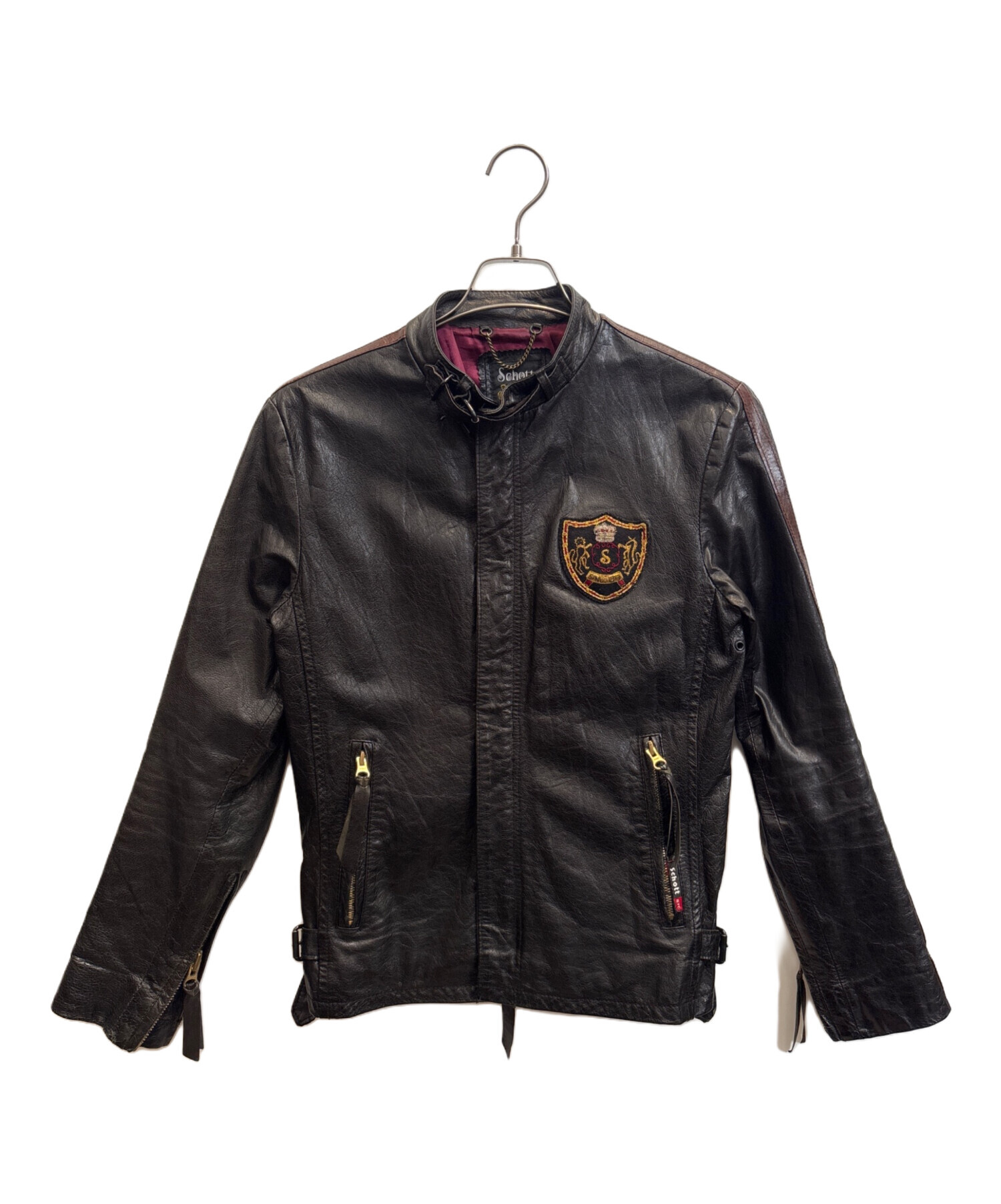 Schott レザージャケット リメイク古着 中古・古着通販】Schott (ショット) レザージャケット ブラック サイズ