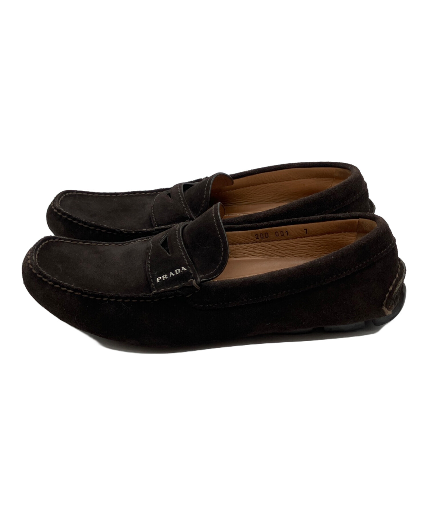 【美品】PRADA プラダ　レザー　ドライビングシューズ　ブラウン 中古・古着通販】PRADA (プラダ) ドライビングシューズ ブラウン