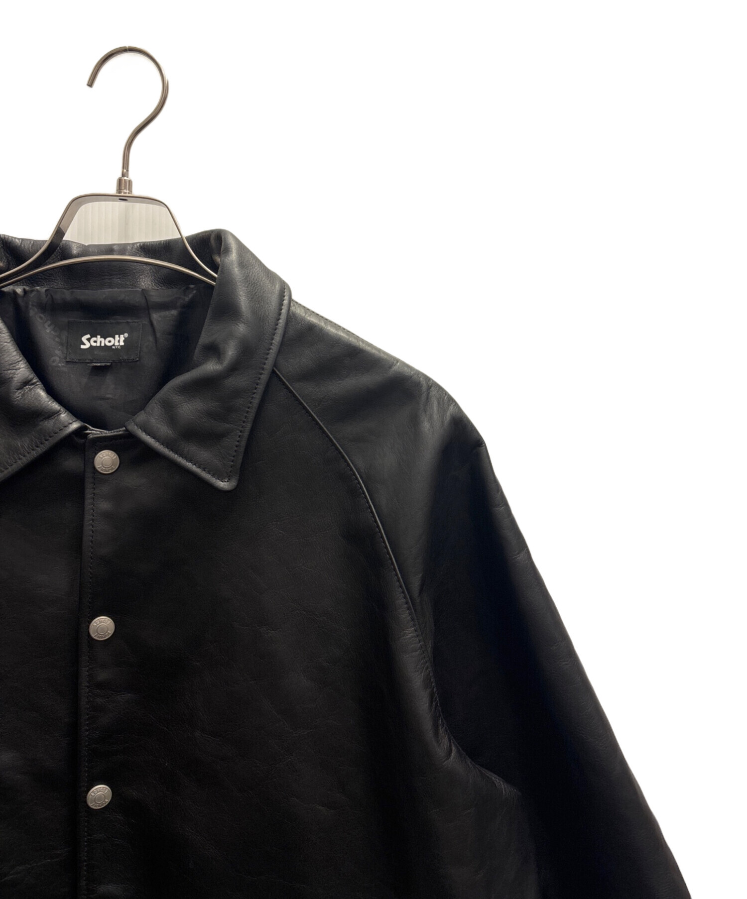 中古・古着通販】Schott (ショット) レザーコーチジャケット ブラック