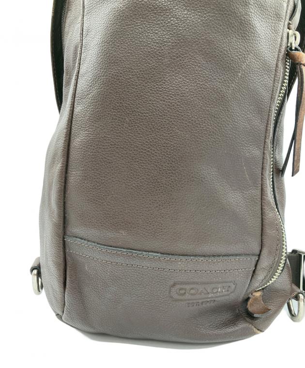 中古・古着通販】COACH (コーチ) レザーボディーバッグ ブラウン