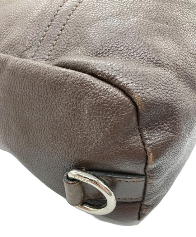 中古・古着通販】COACH (コーチ) レザーボディーバッグ ブラウン
