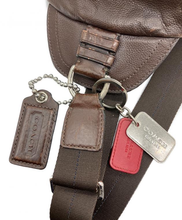 中古・古着通販】COACH (コーチ) レザーボディーバッグ ブラウン