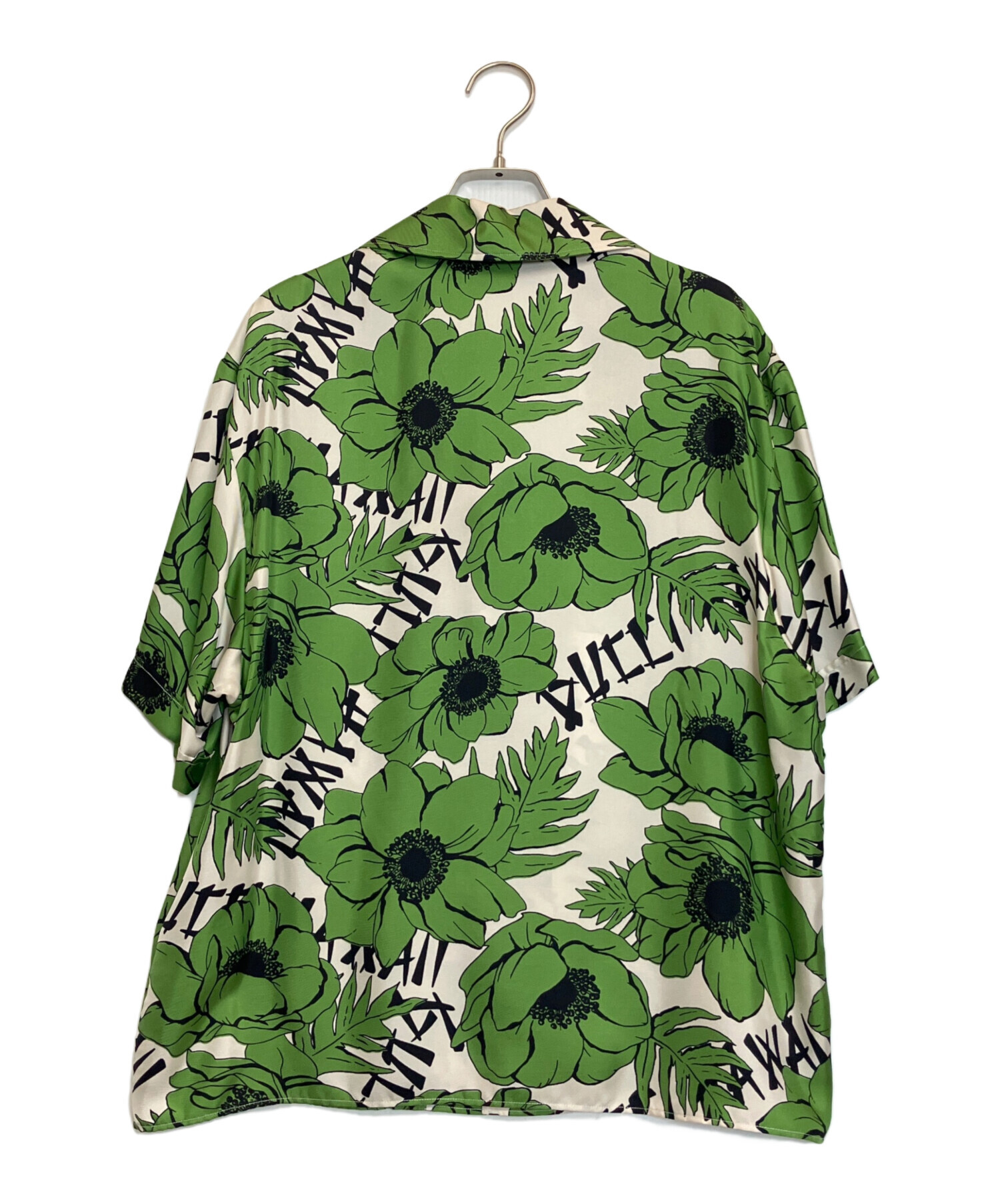 中古・古着通販】GUCCI (グッチ) シルクシャツ グリーン×アイボリー