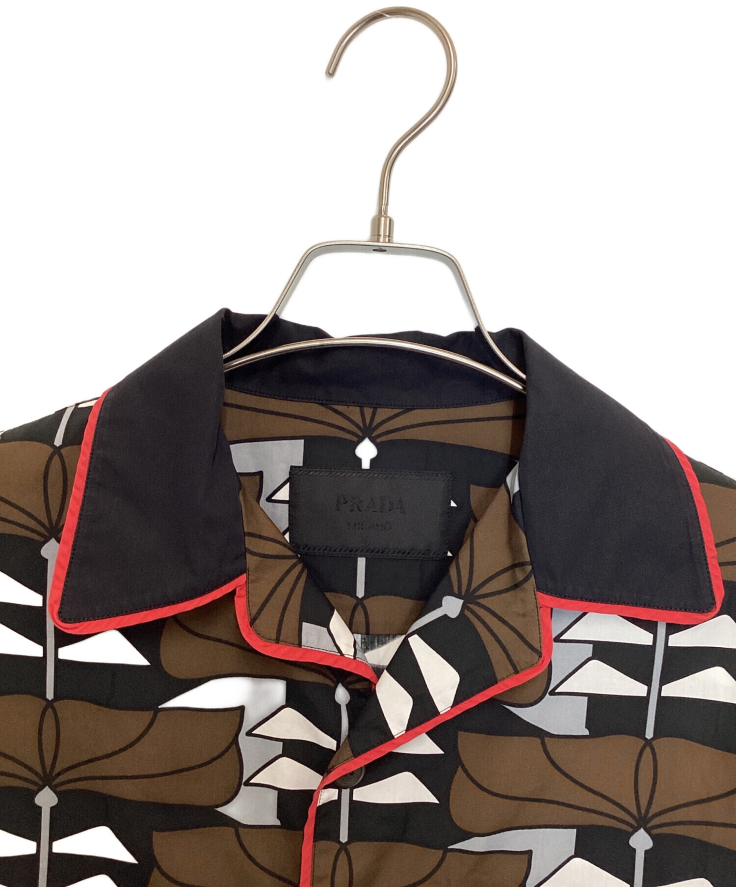 中古・古着通販】PRADA (プラダ) オープンカラーシャツ ブラウン
