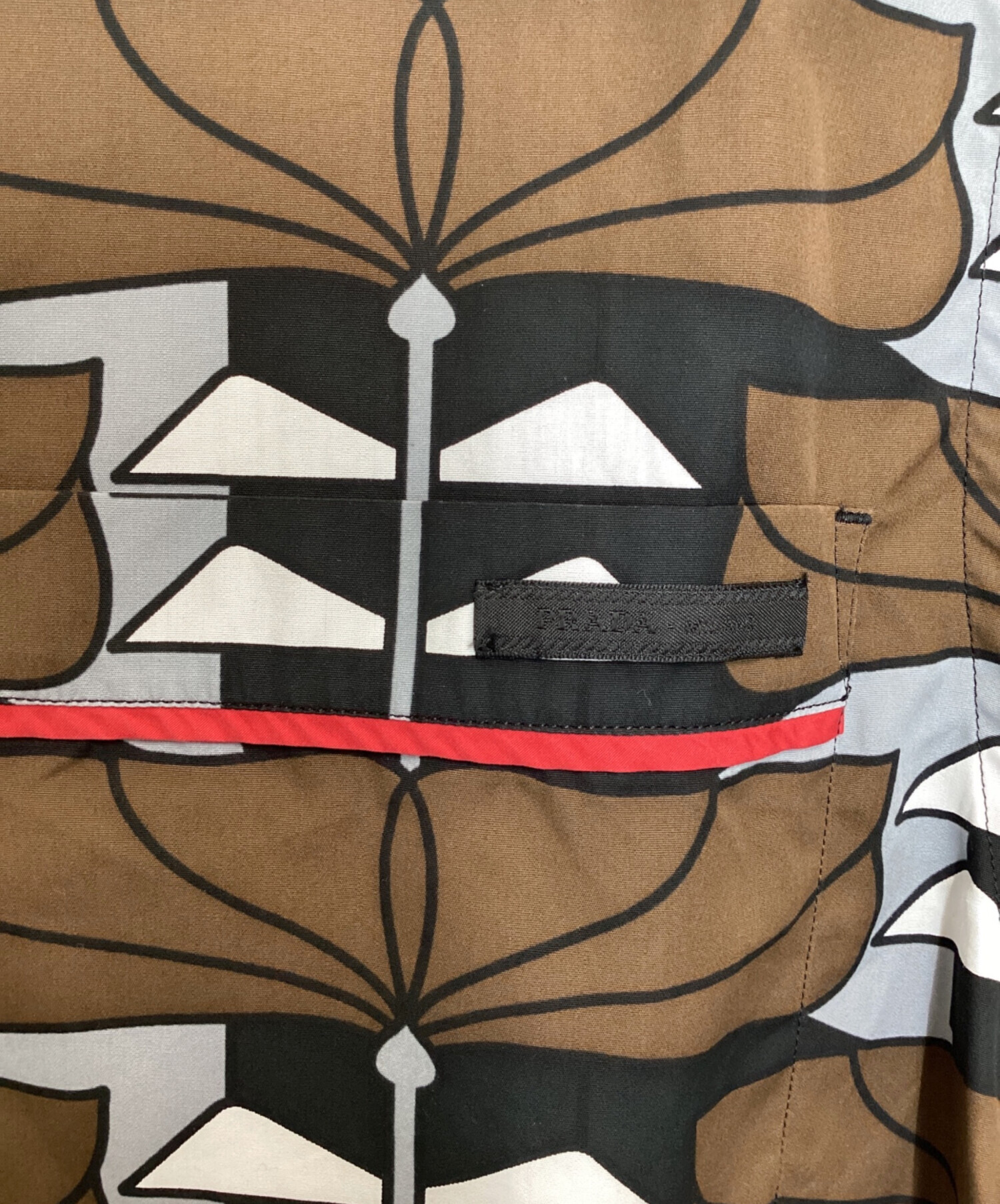 中古・古着通販】PRADA (プラダ) オープンカラーシャツ ブラウン