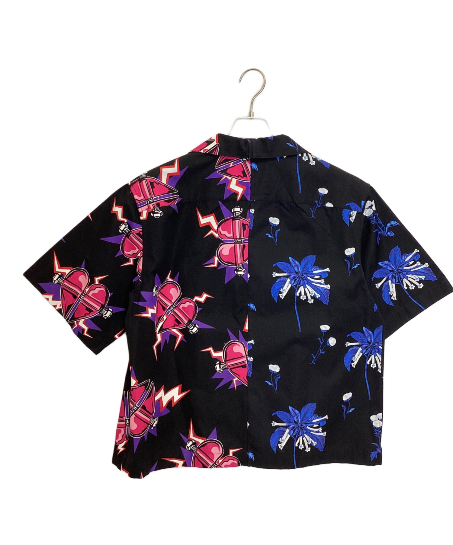 中古・古着通販】PRADA (プラダ) 半袖シャツ ブラック×ブルー×ピンク 