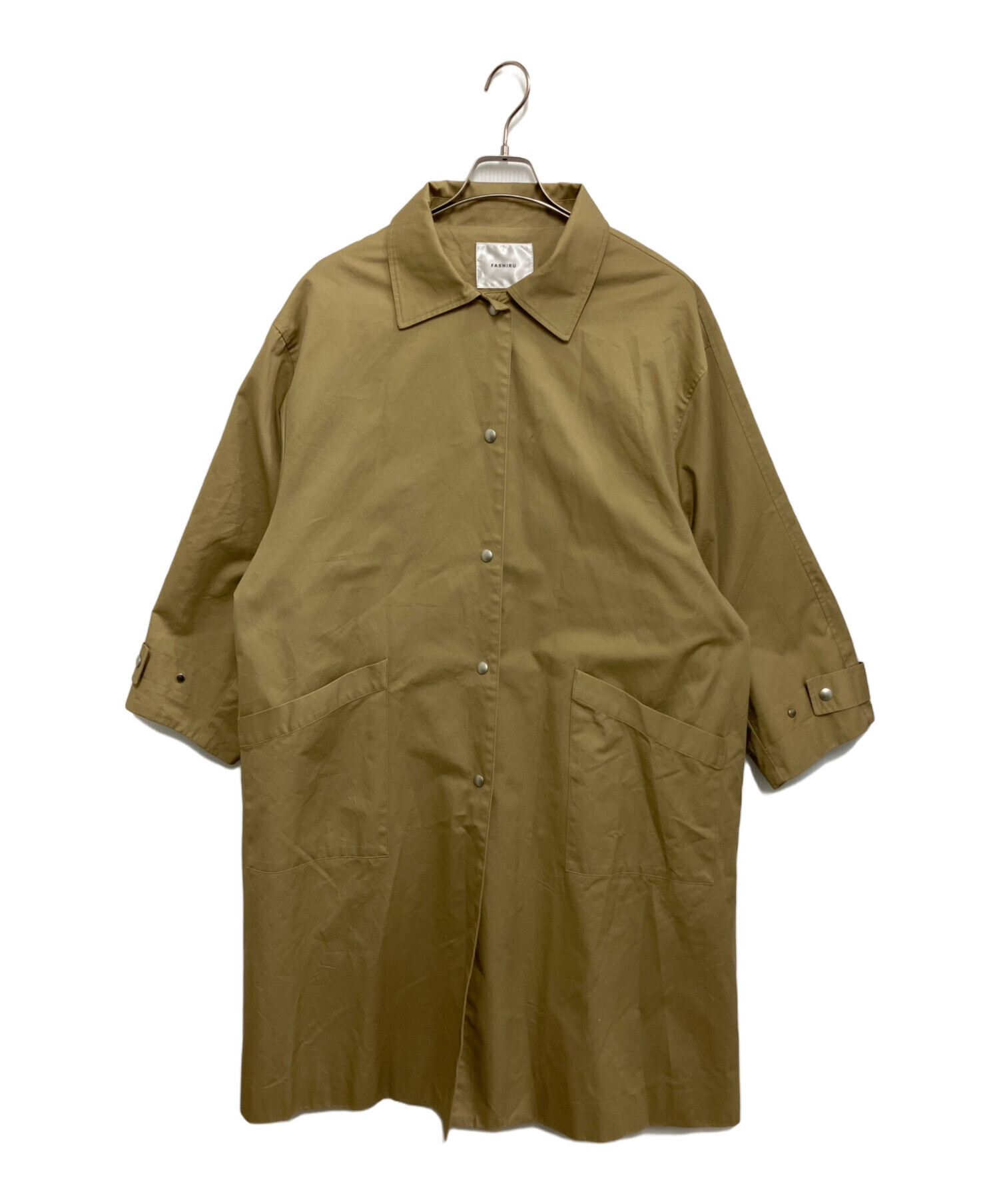 fashiru ファシル ステンカラーコート スプリングトレンチコート 中古・古着通販】FASHIRU (ファシル) ステンカラーコート ベージュ