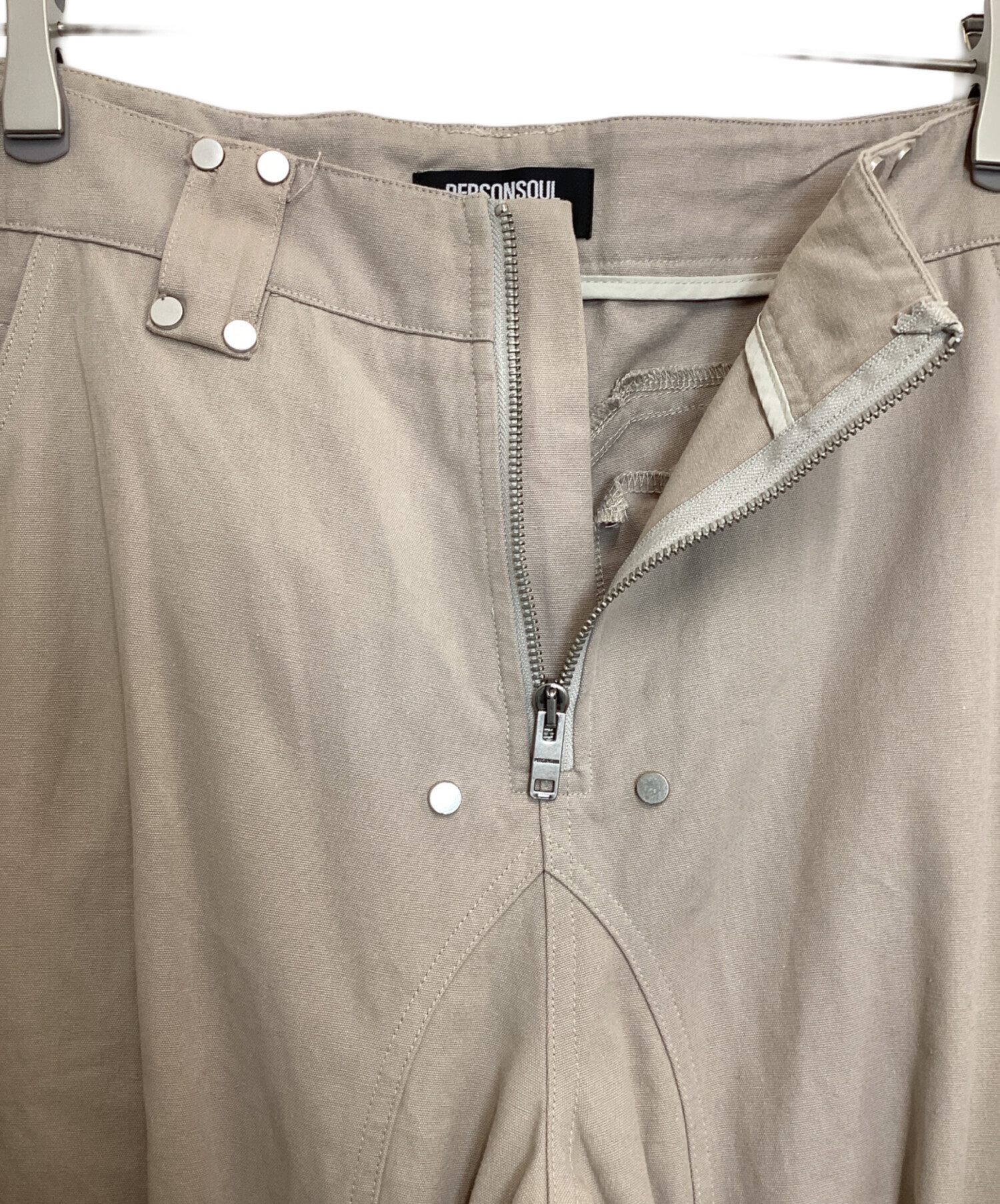 中古・古着通販】PERSONSOUL (パーソンソウル) ワイドパンツ ベージュ 