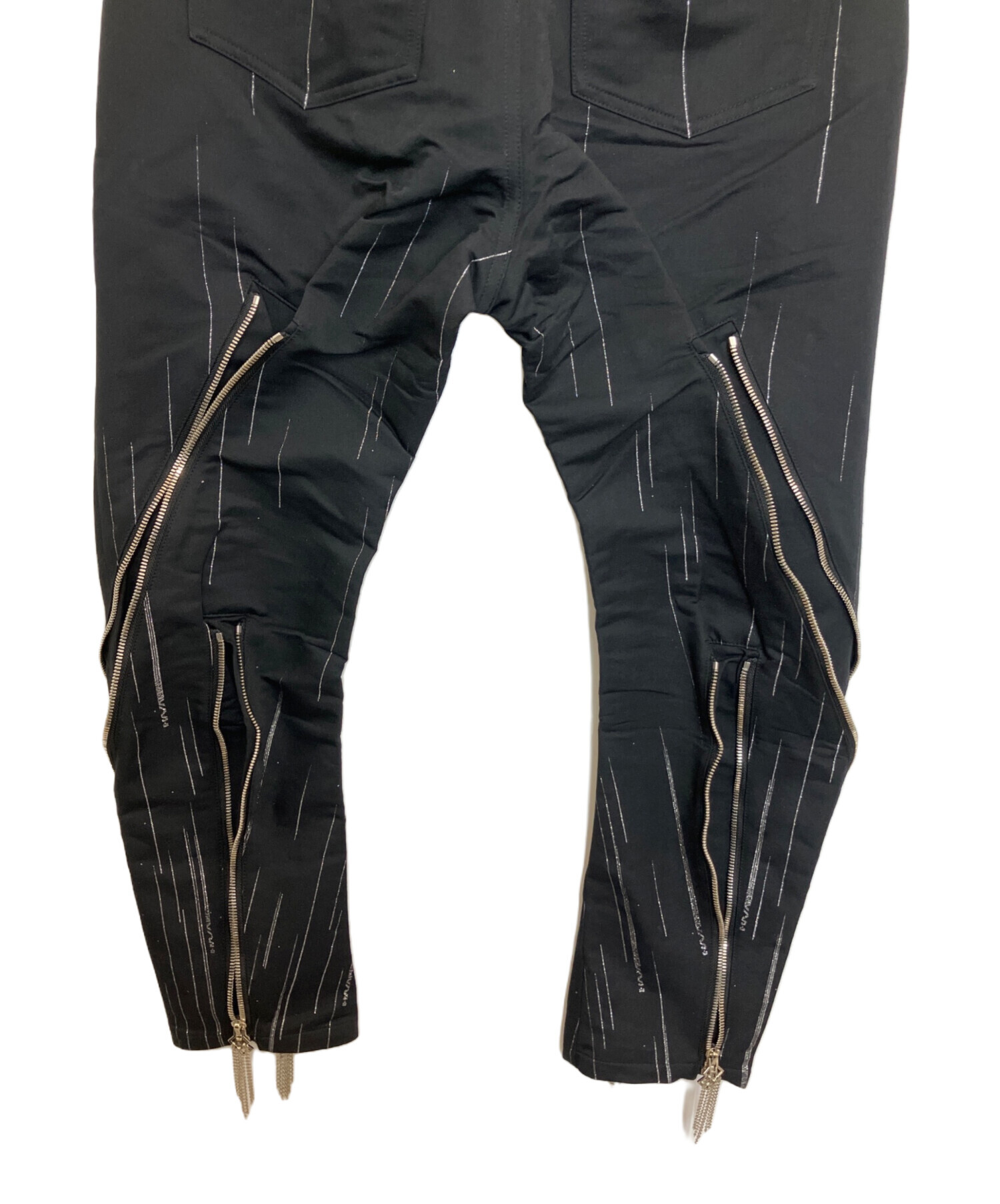 中古・古着通販】hazama (ハザマ) 星降るるスキニーパンツ ブラック 中古・古着通販】hazama (ハザマ) 星降るるスキニーパンツ ブラック