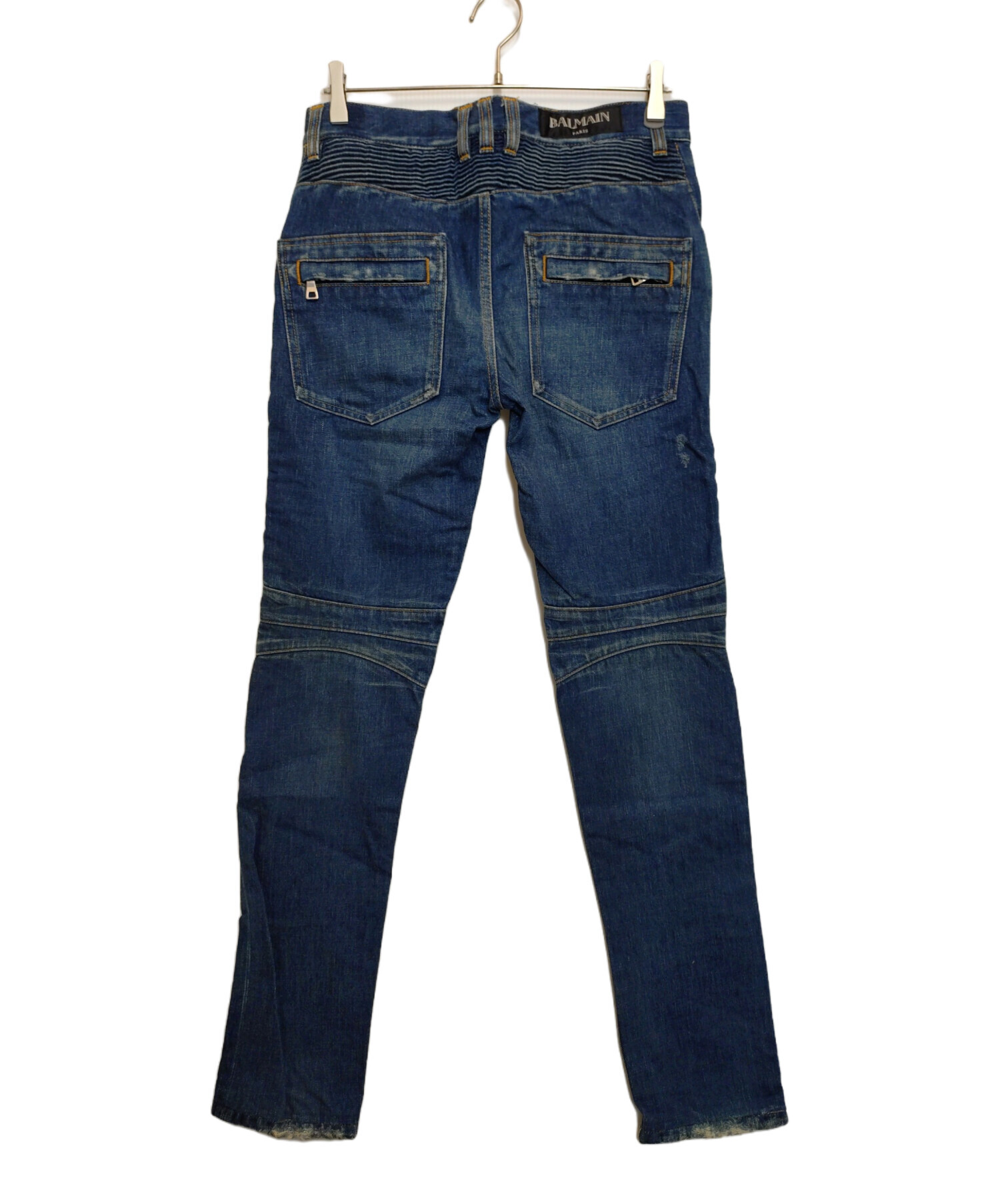 ジャーマン出品 中古・古着通販】BALMAIN (バルマン) バイカーデニムパンツ ブルー