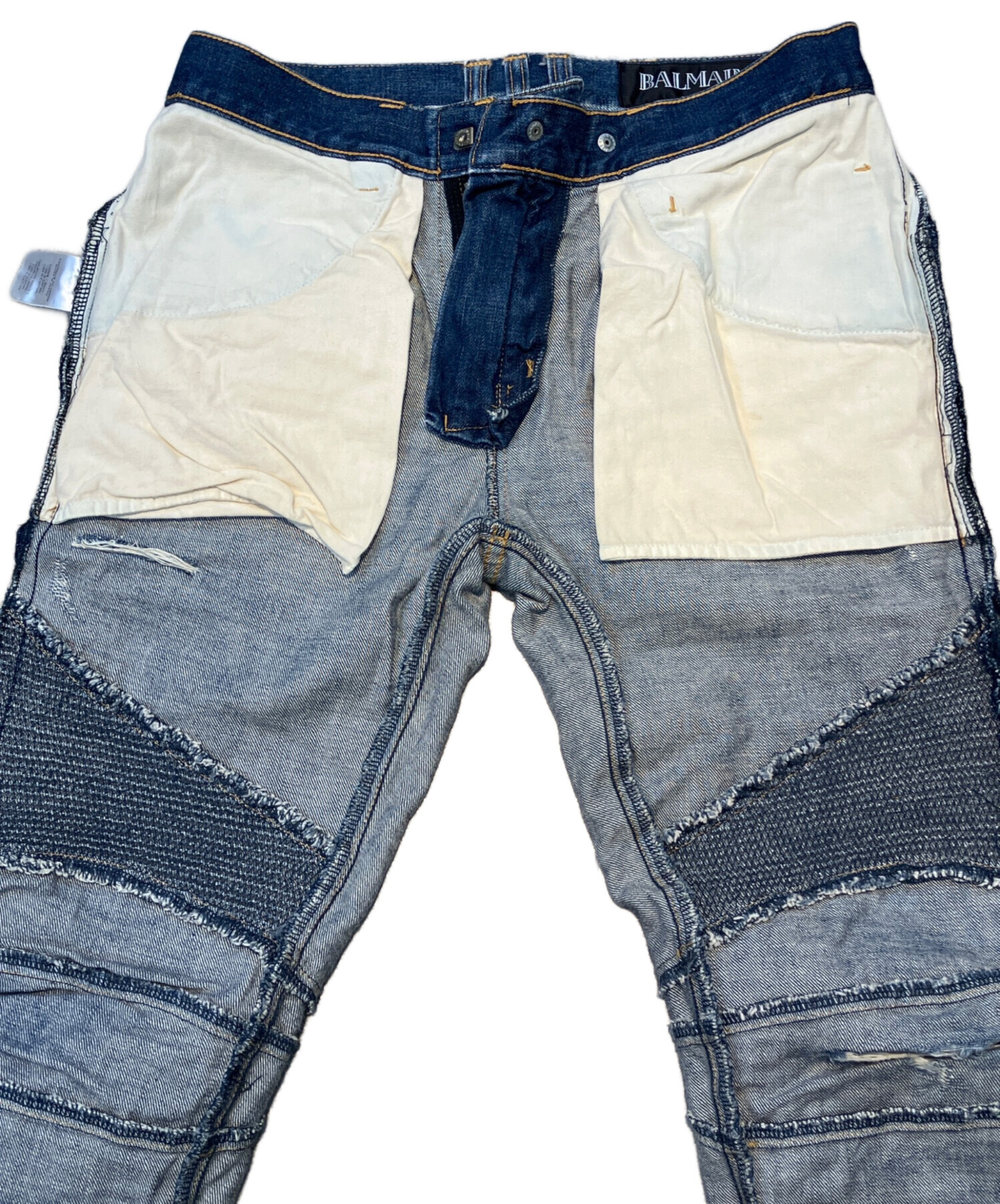 中古・古着通販】BALMAIN (バルマン) バイカーデニムパンツ ブルー