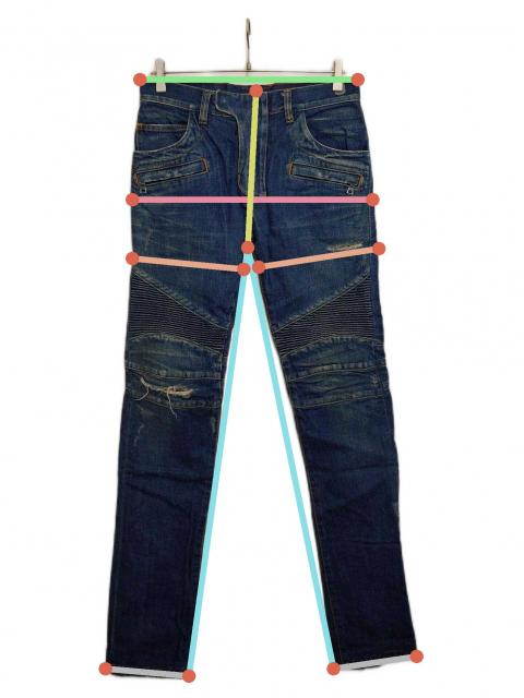 中古・古着通販】BALMAIN (バルマン) バイカーデニムパンツ ブルー