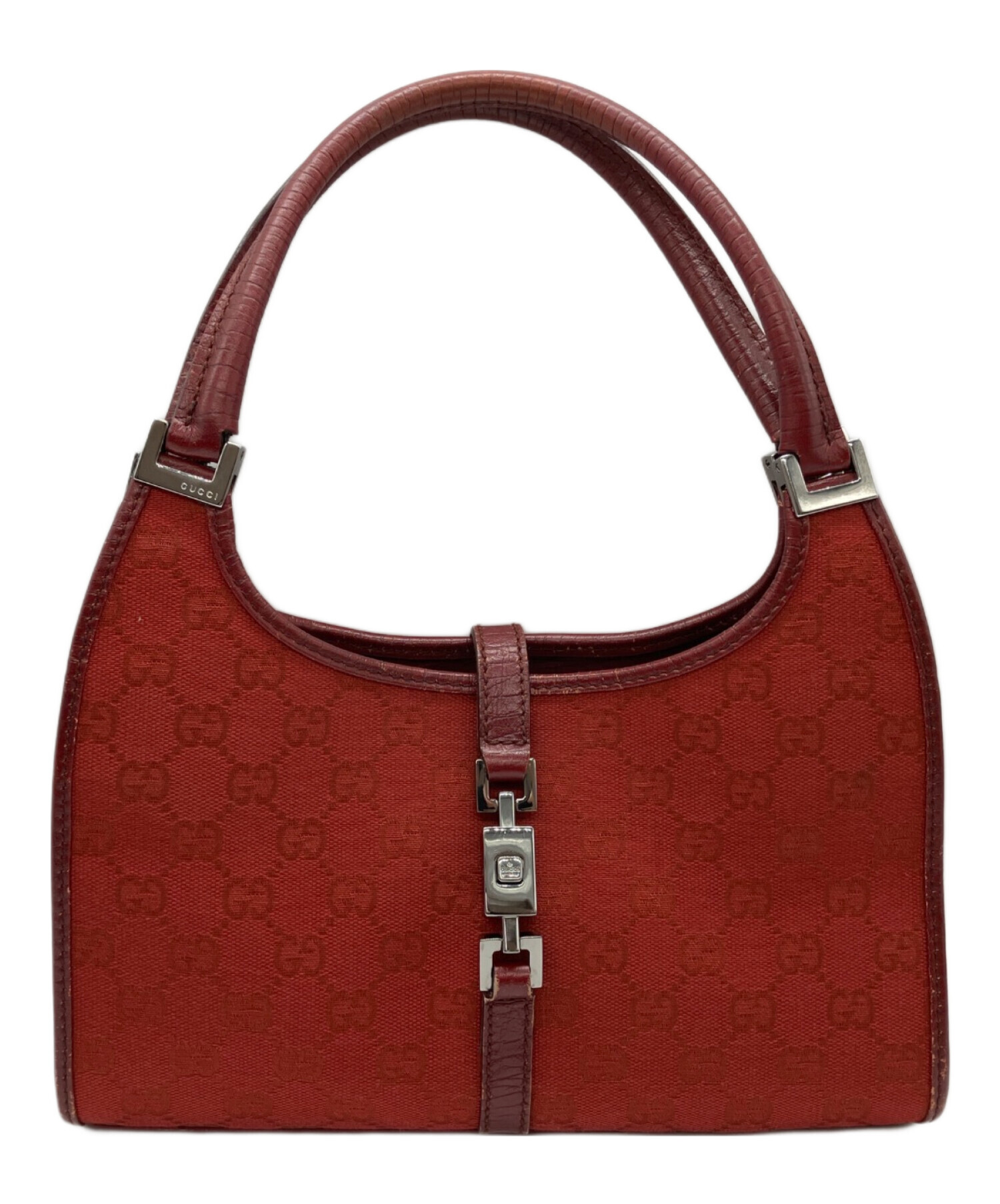 【良品】GUCCI グッチ　GG柄　ハンドバッグ　ジャッキー　赤 中古・古着通販】GUCCI (グッチ) ジャッキー ハンドバッグ レッド