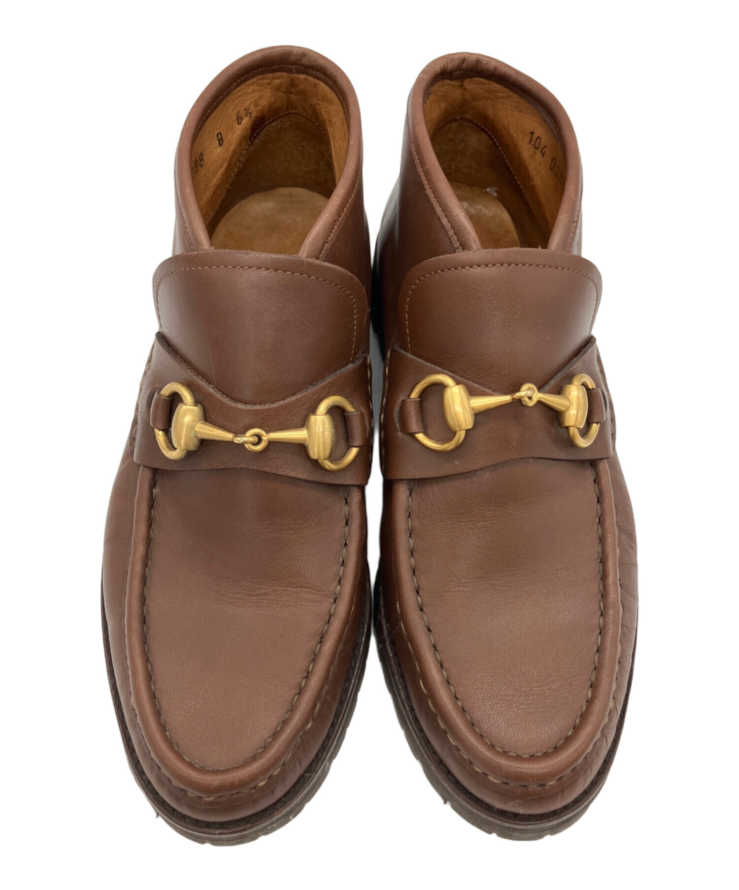 中古・古着通販】GUCCI (グッチ) ローファー ブラウン サイズ:6 1/2