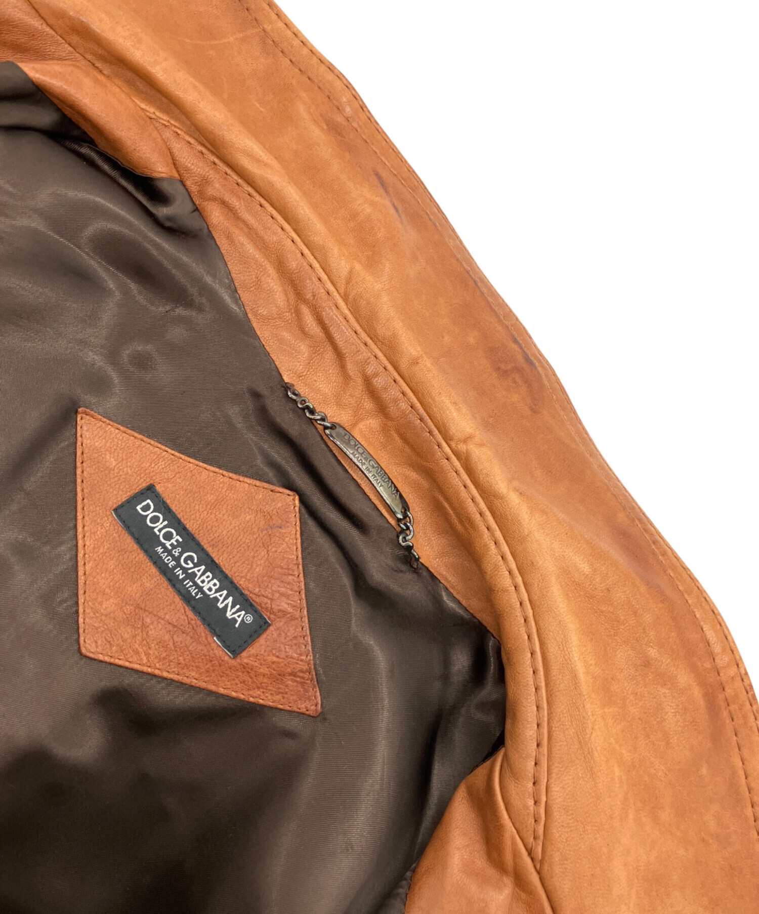 希少デザイン ドルチェ&ガッバーナ ラムレザージャケット マルチジップ M相当 激レア 高級 DOLCE&GABBANA ドルチェ&ガッバーナ ラムレザー