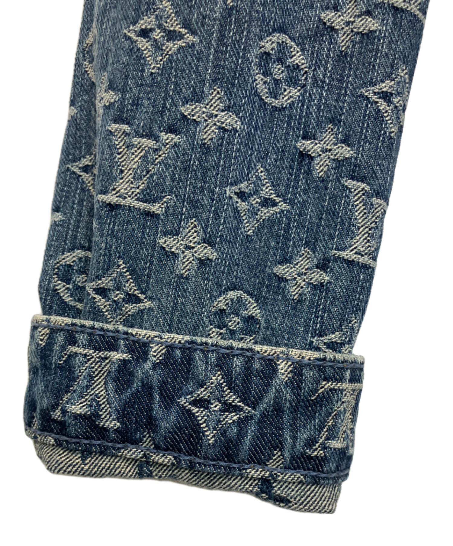 Louis Vuittonの柄入り デニムジャケット 中古・古着通販】LOUIS VUITTON (ルイ ヴィトン) ミンクファーデニム