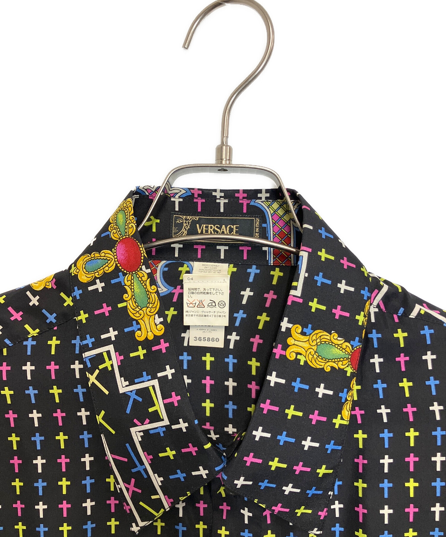 中古・古着通販】VERSACE (ヴェルサーチェ) シルクシャツ ブラック