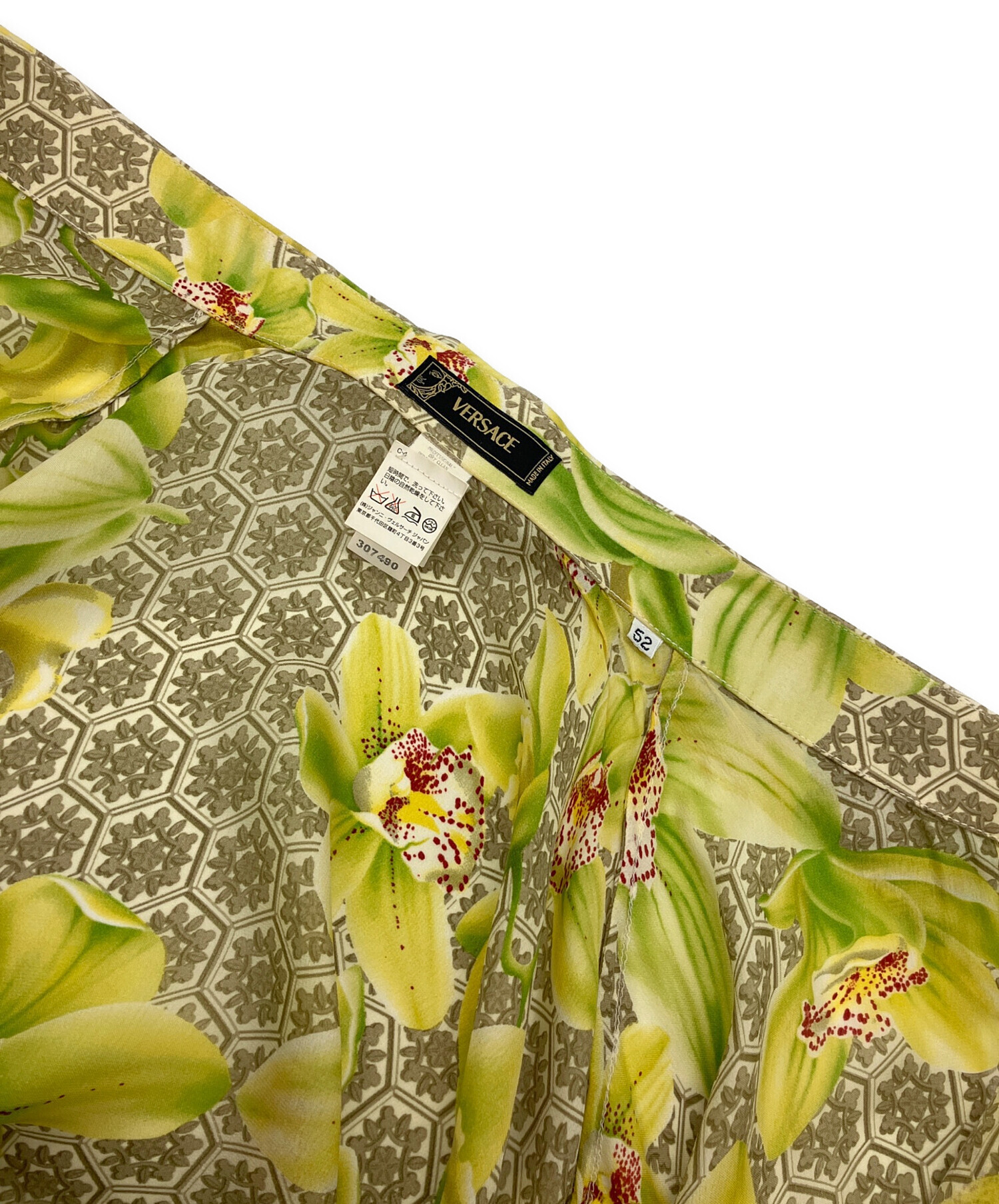 中古・古着通販】VERSACE (ヴェルサーチェ) シルクシャツ イエロー