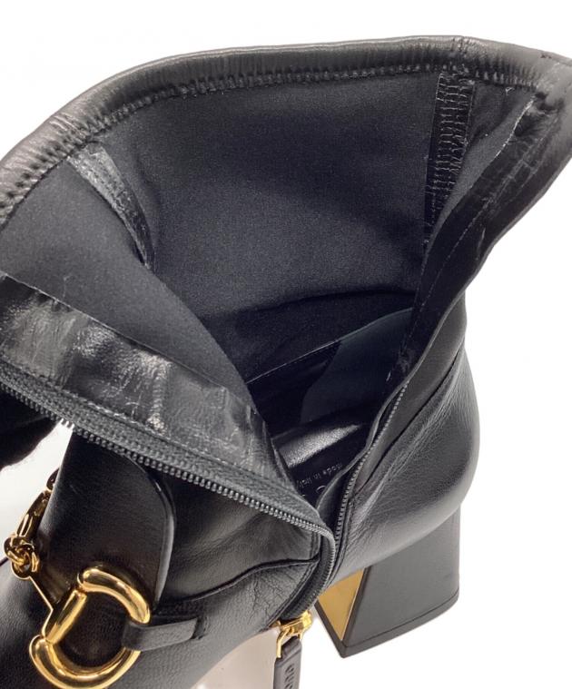 中古・古着通販】GUCCI (グッチ) ホースビットアンクルブーツ ブラック