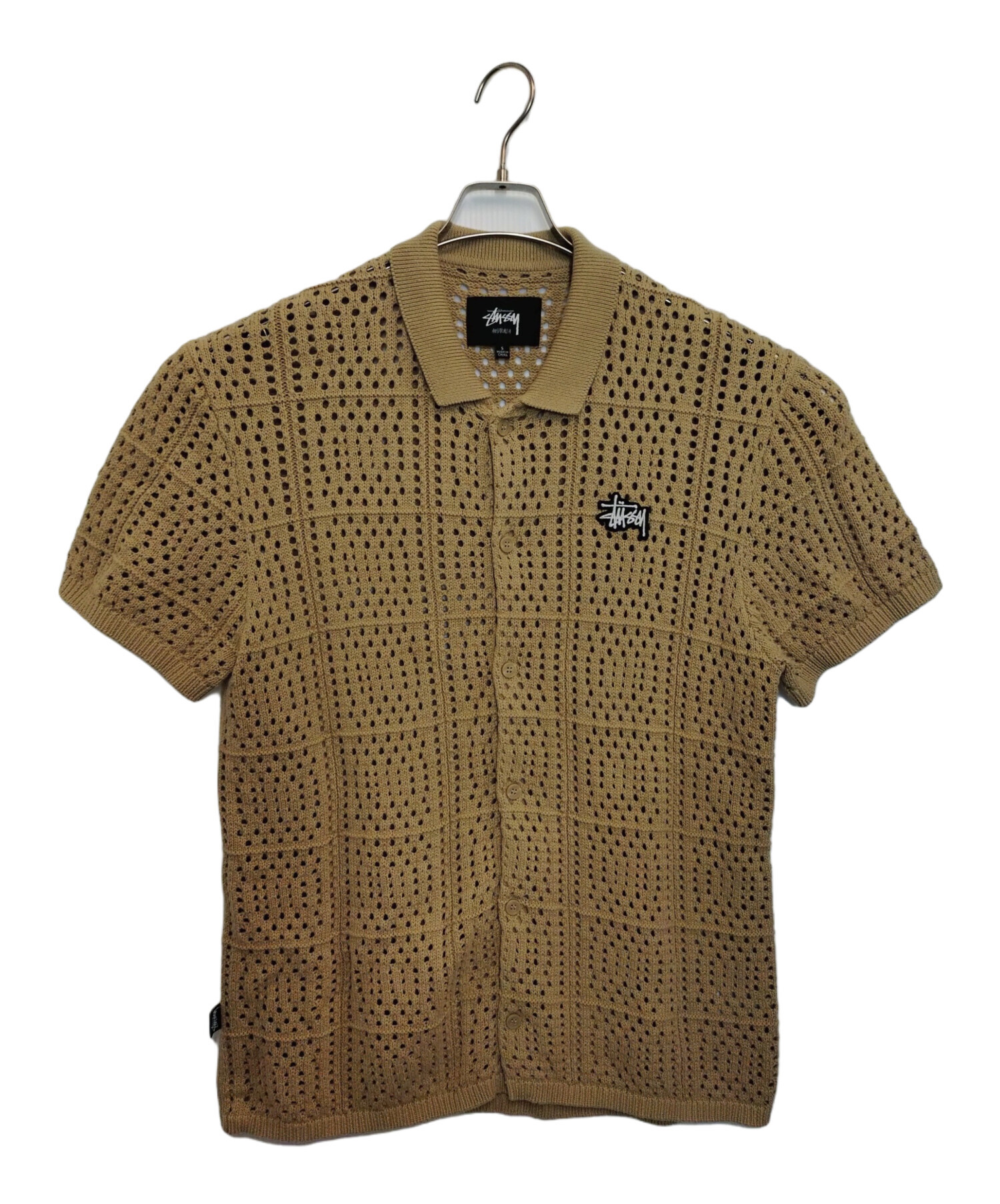 中古・古着通販】stussy (ステューシー) crochet shirts ベージュ