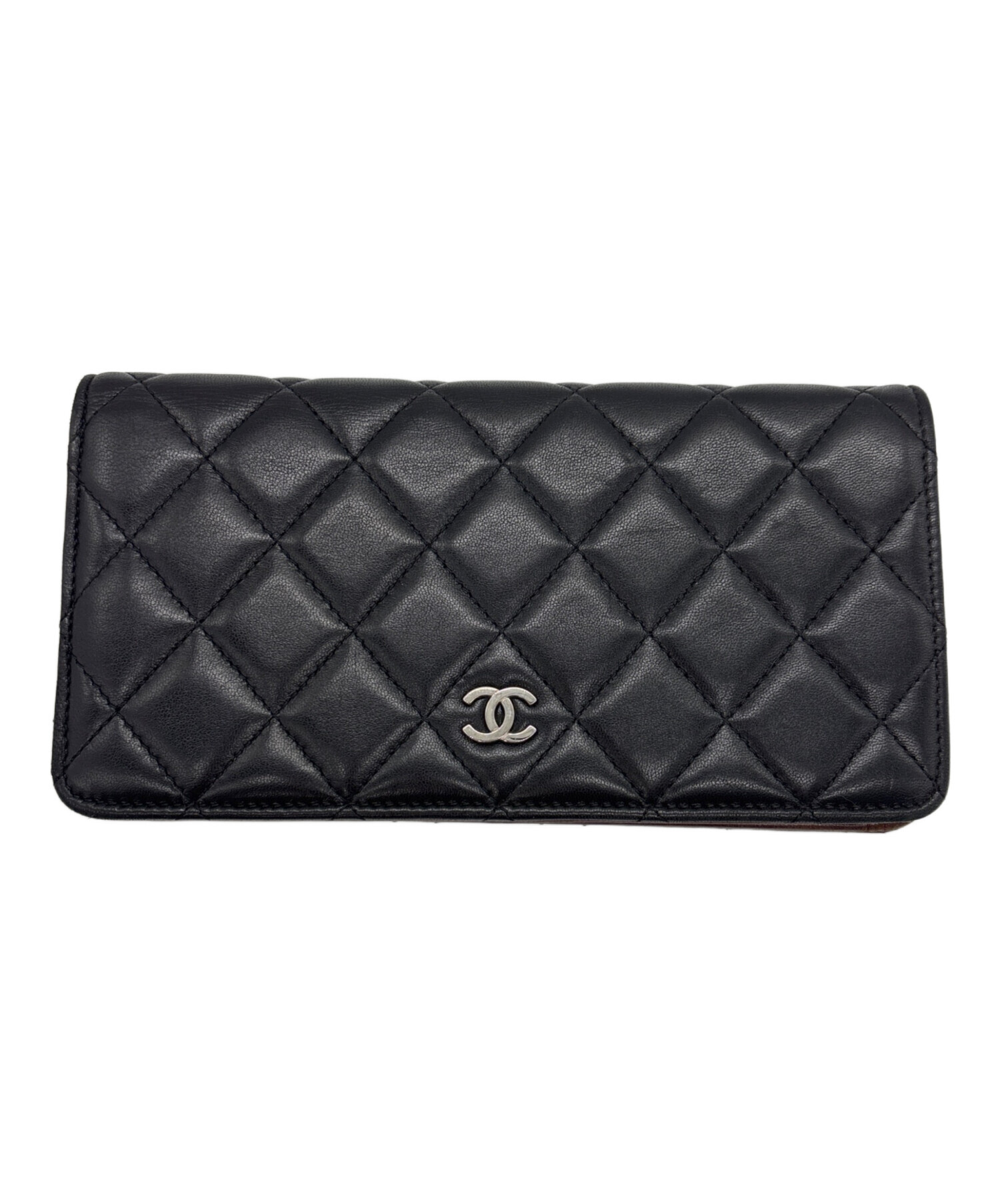 中古・古着通販】CHANEL (シャネル) 2つ折り長財布 ブラック｜ブランド