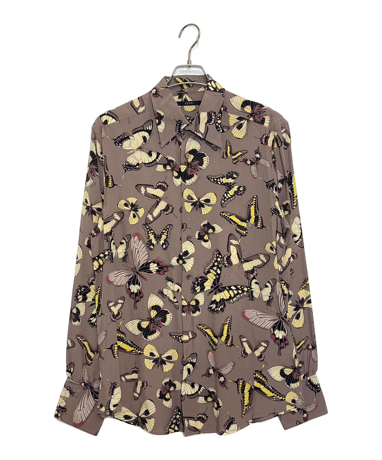 GUCCIシルク ビンテージネイビーシャツ42 Gucci グッチ