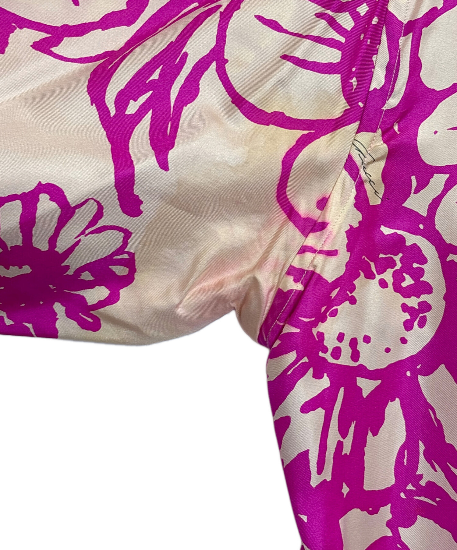 中古・古着通販】GUCCI (グッチ) シルクシャツ ピンク サイズ:42（16 1