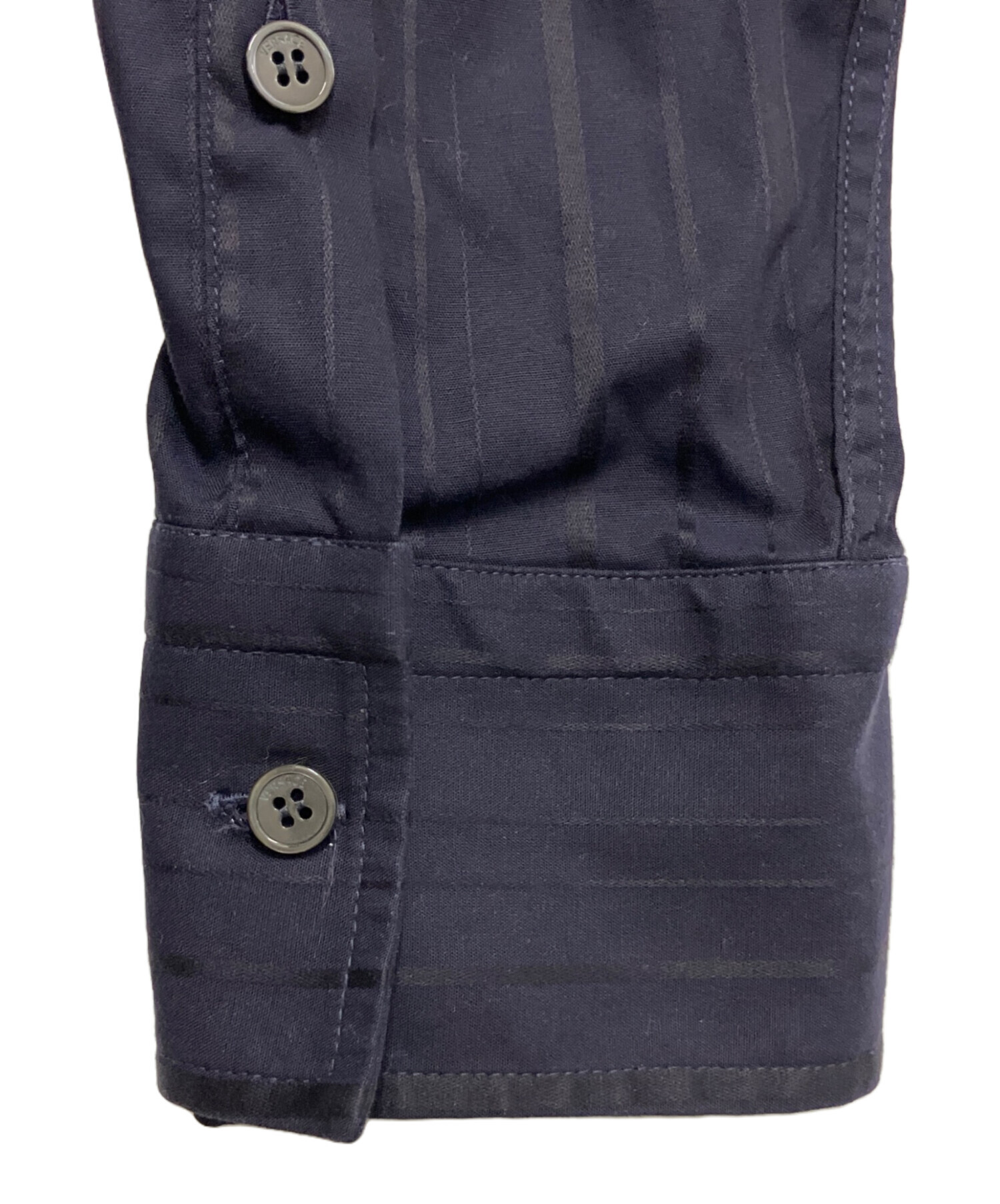 中古・古着通販】VERSACE (ヴェルサーチェ) ストライプシャツ ネイビー