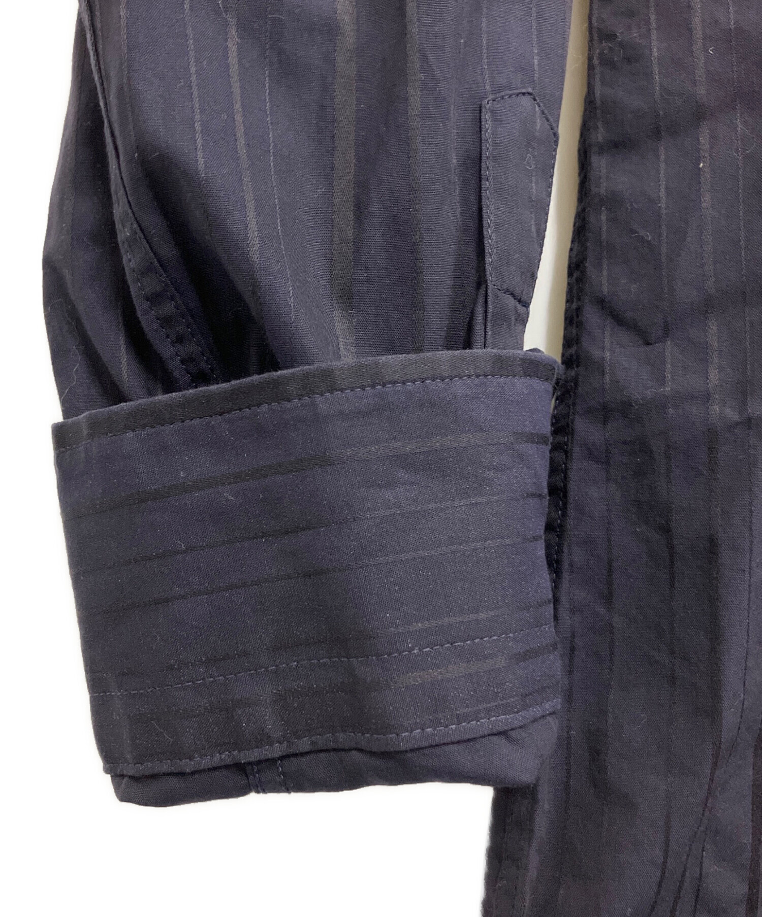 中古・古着通販】VERSACE (ヴェルサーチェ) ストライプシャツ ネイビー