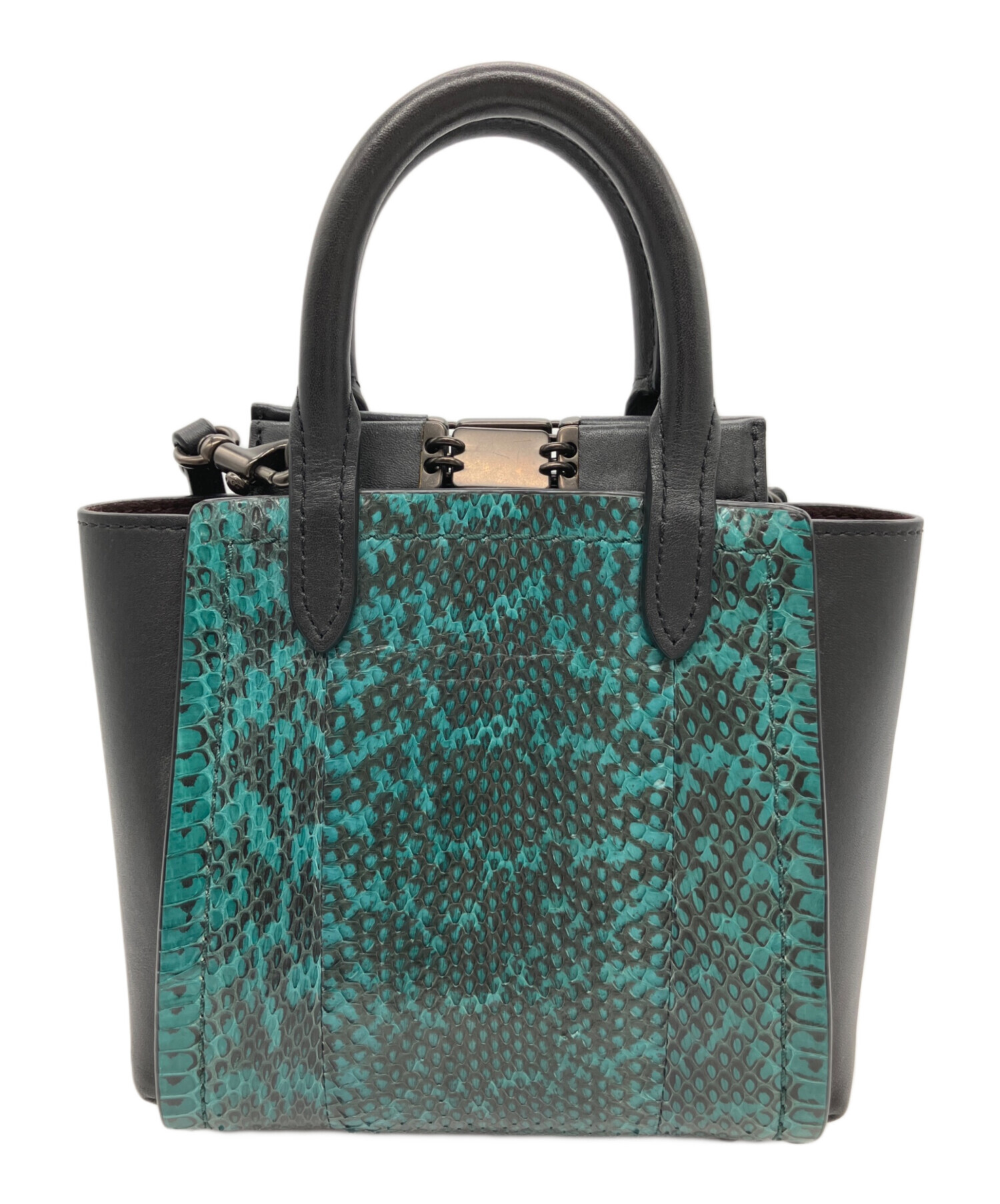 中古・古着通販】COACH (コーチ) ショルダーバッグ ブラック×グリーン
