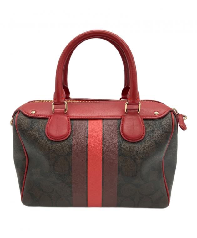 中古・古着通販】COACH (コーチ) 2WAYバッグ ブラウン×レッド