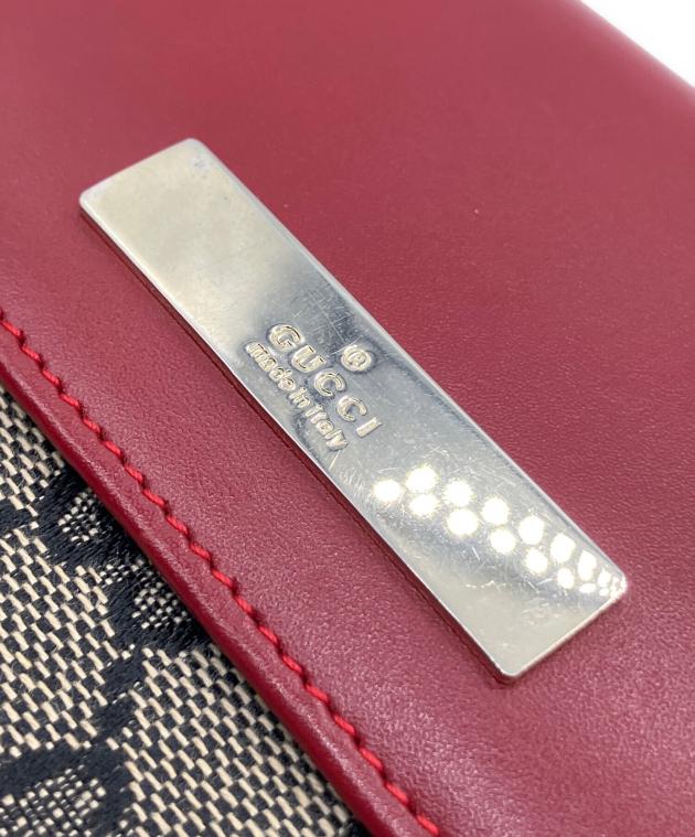 中古・古着通販】GUCCI (グッチ) 2つ折り財布 レッド×ベージュ