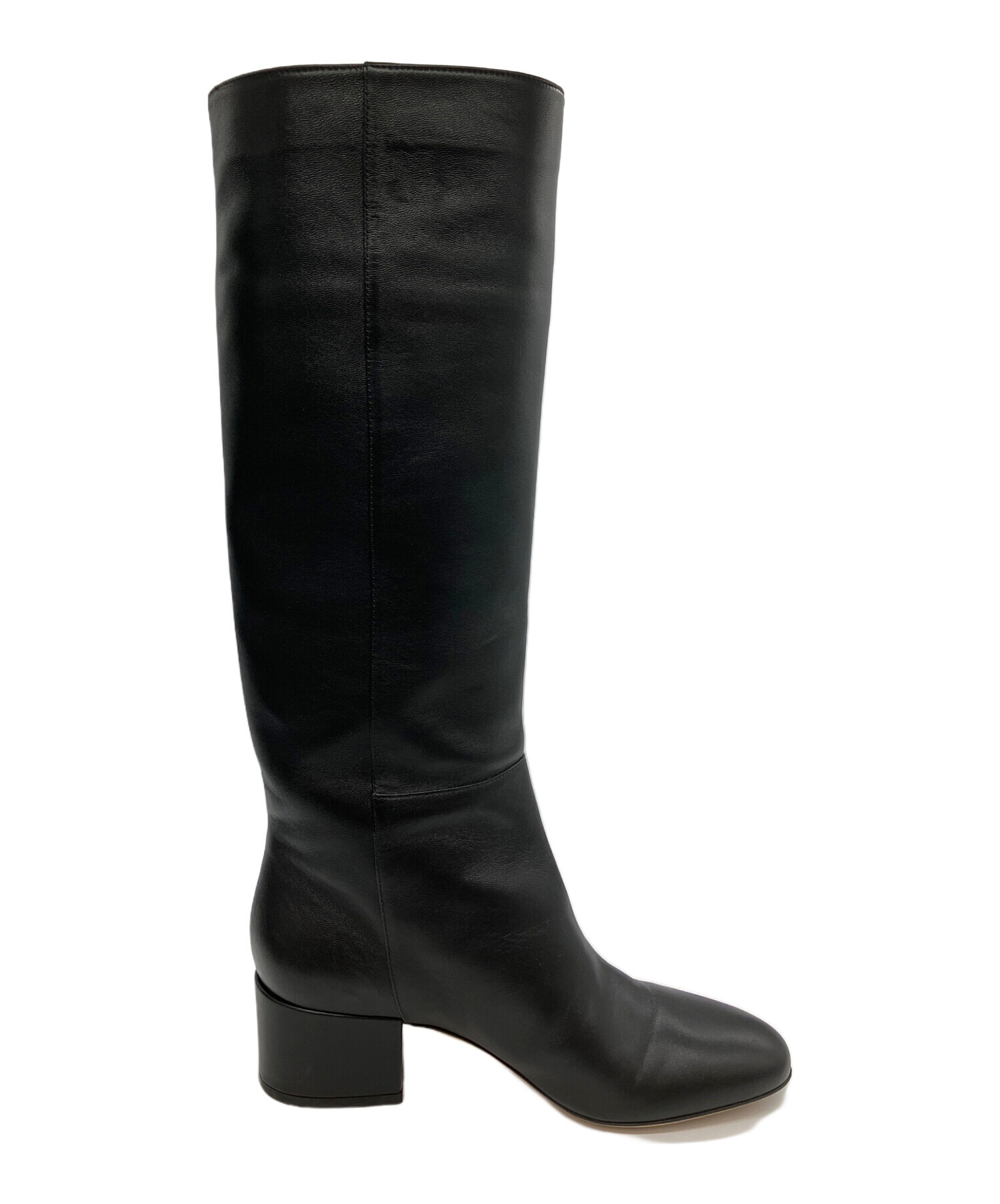 Sergio Rossi ブラック ロングブーツ ポインテッドトゥ 24.5 中古・古着通販】sergio rossi (セルジオロッシ) ロングブーツ
