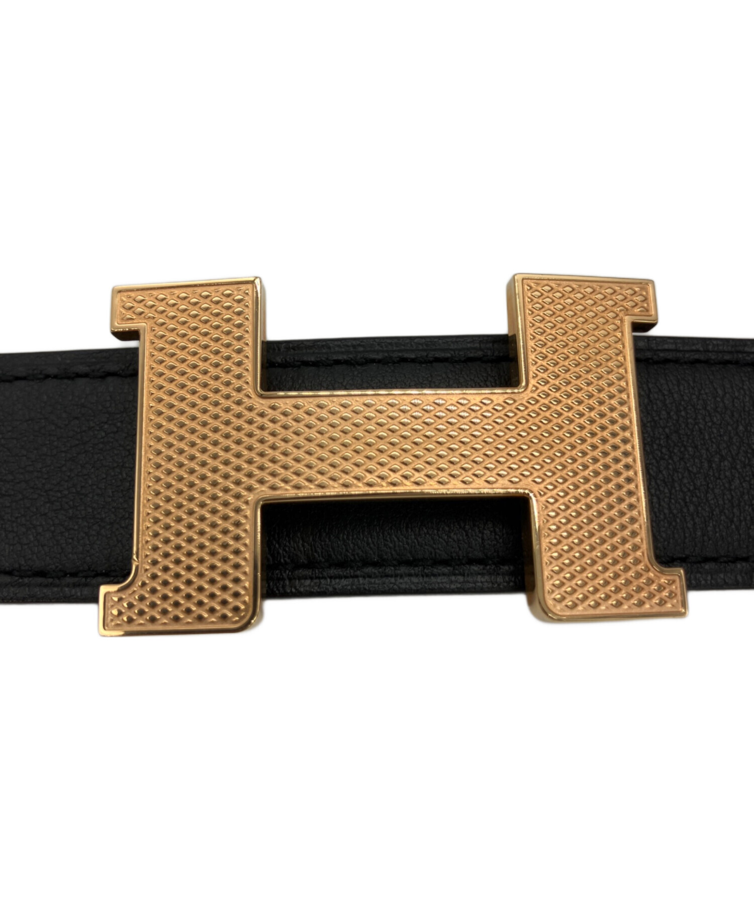 中古・古着通販】HERMES (エルメス) レザーベルト ブラック×オレンジ