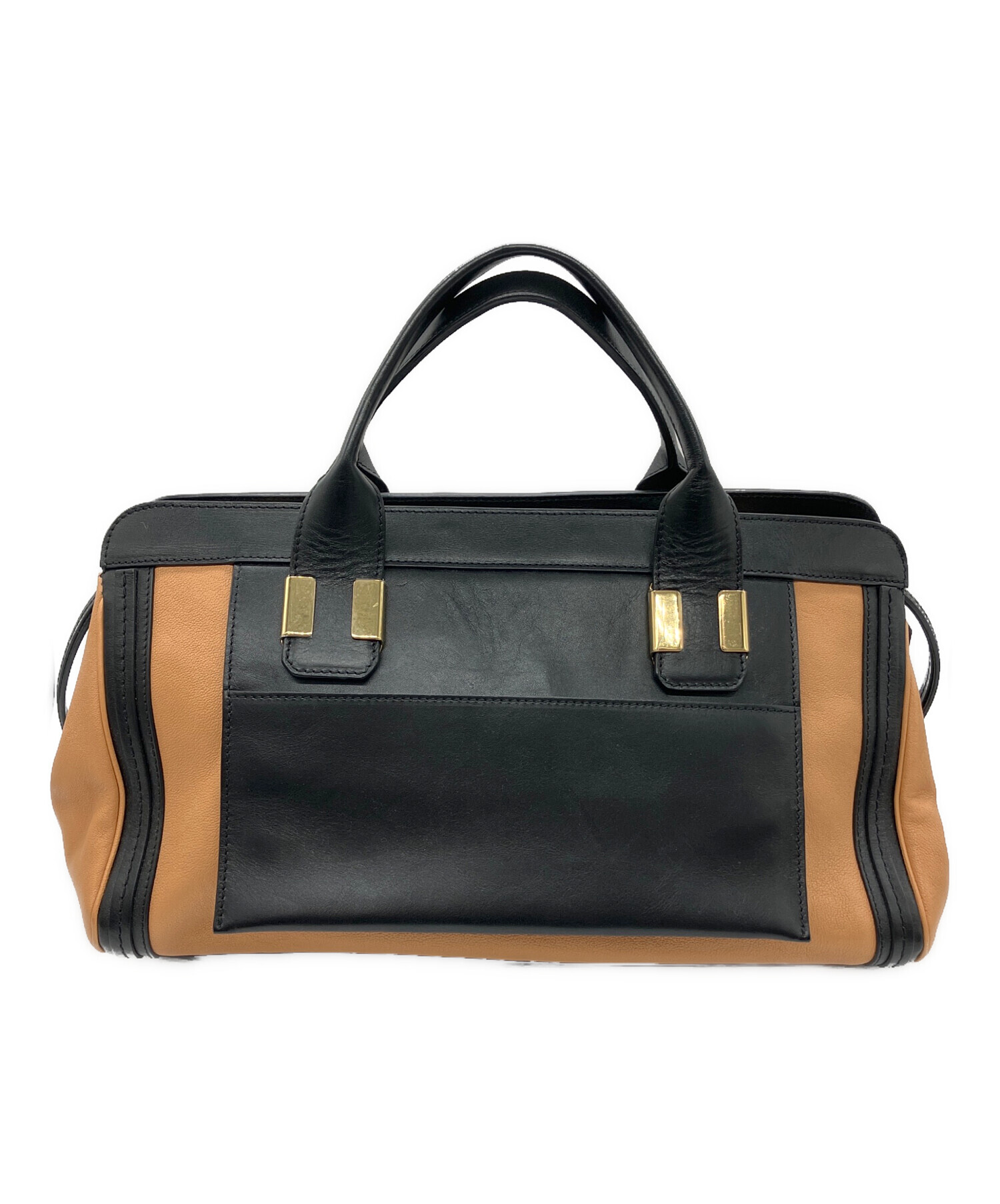 中古・古着通販】Chloe (クロエ) 2WAYバッグ ブラック×ベージュ 