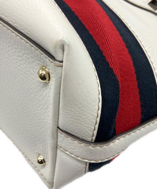 中古・古着通販】GUCCI (グッチ) レザートートバッグ ホワイト