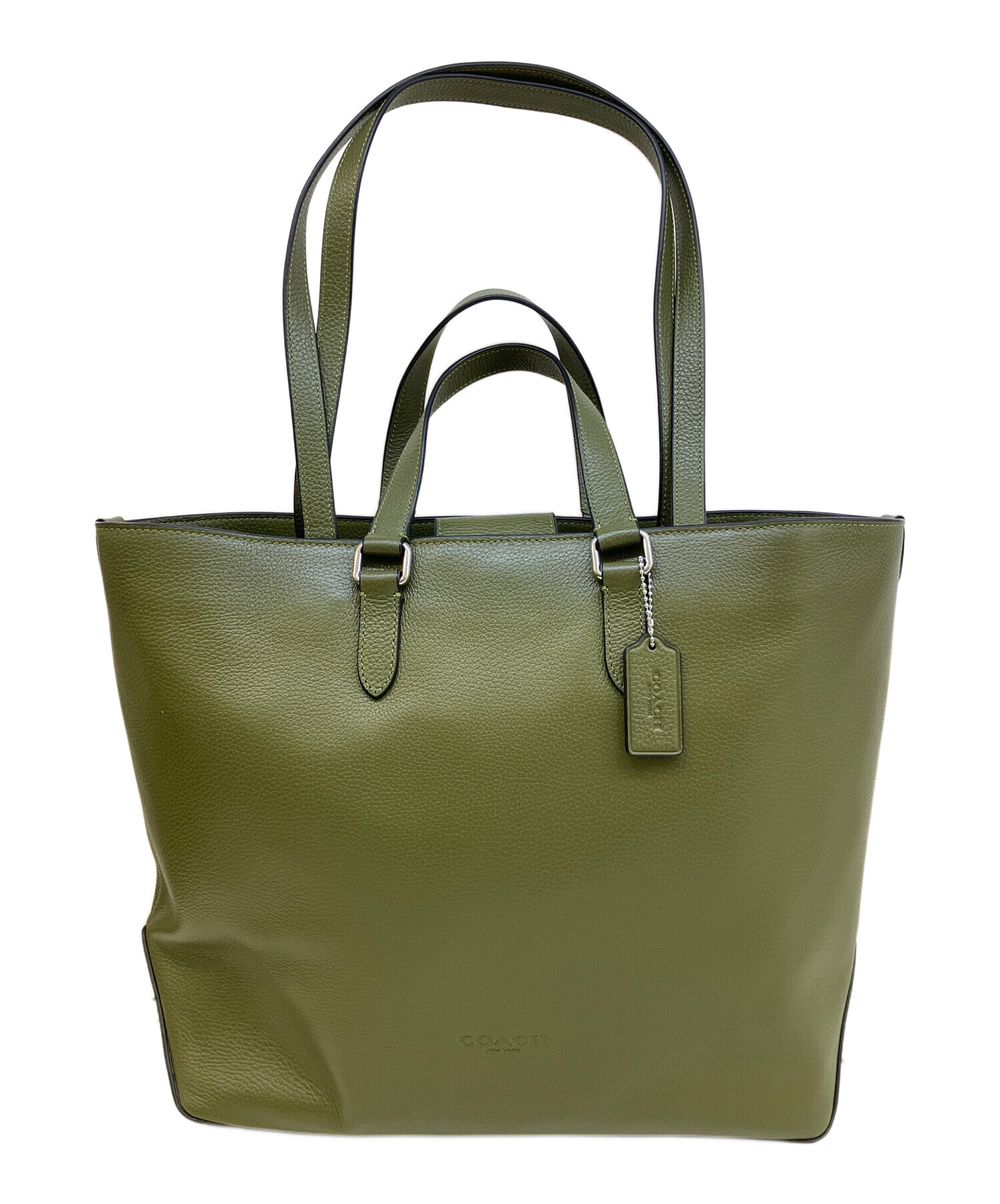 美品　COACH トートバッグ キャンバス　モス　カーキ　ロゴ　C4017 中古・古着通販】COACH (コーチ) トートバッグ カーキ｜ブランド・古着