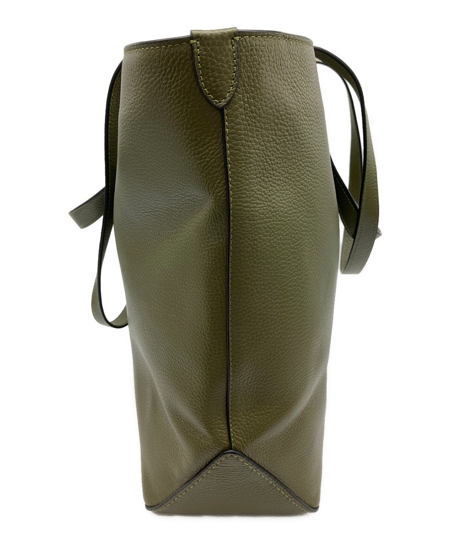 COACH コーチ トートバッグ ブリーカー チャーム付 レザー カーキ A4 中古・古着通販】COACH (コーチ) トートバッグ カーキ｜ブランド・古着