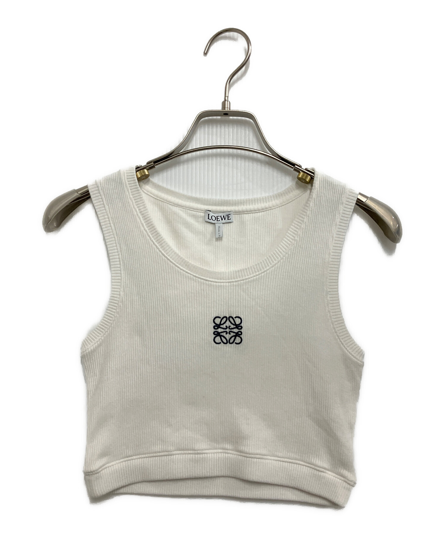 中古・古着通販】LOEWE (ロエベ) Cropped Cotton Anagram Tank Top
