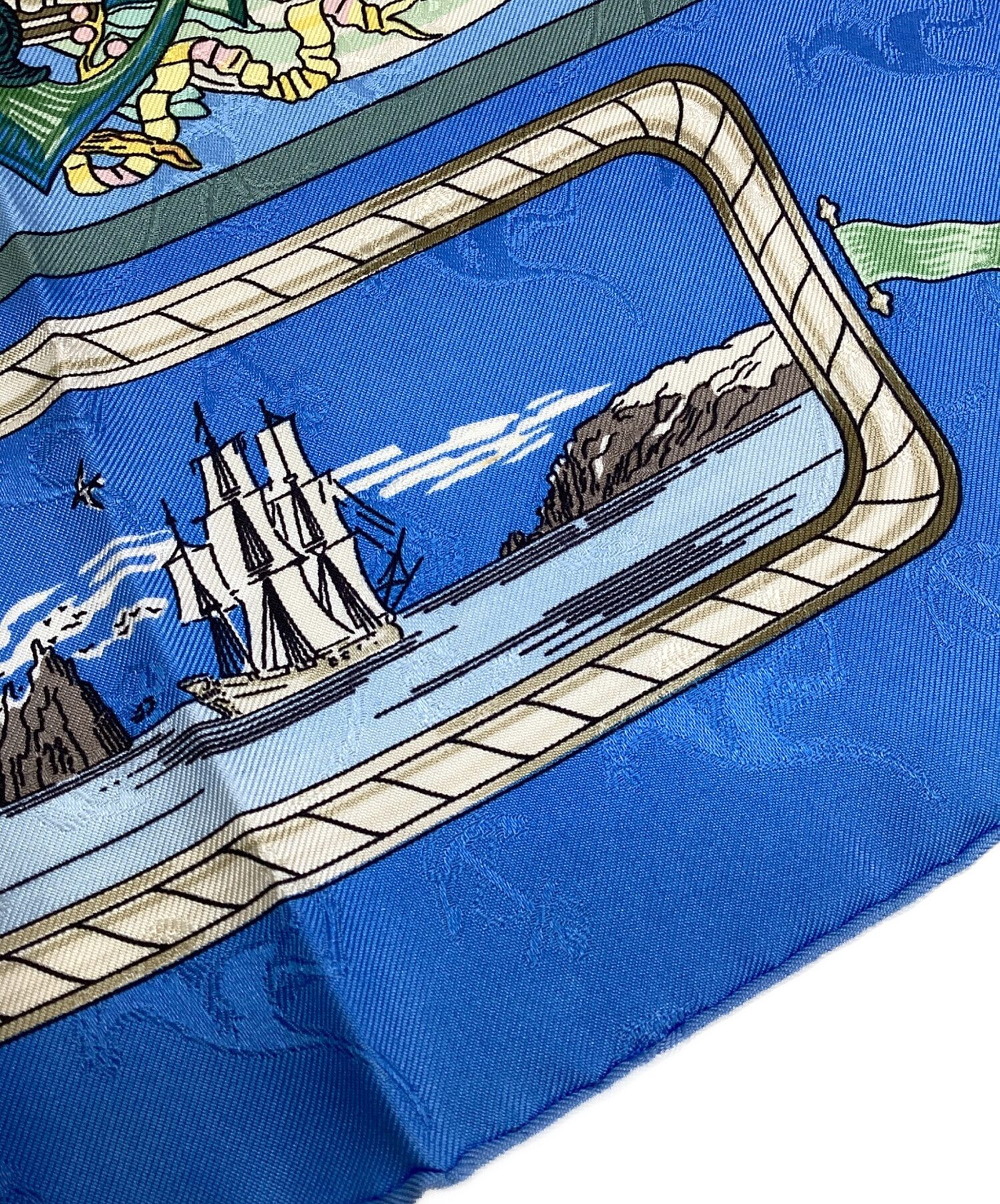 中古・古着通販】HERMES (エルメス) シルクスカーフ ブルー｜ブランド