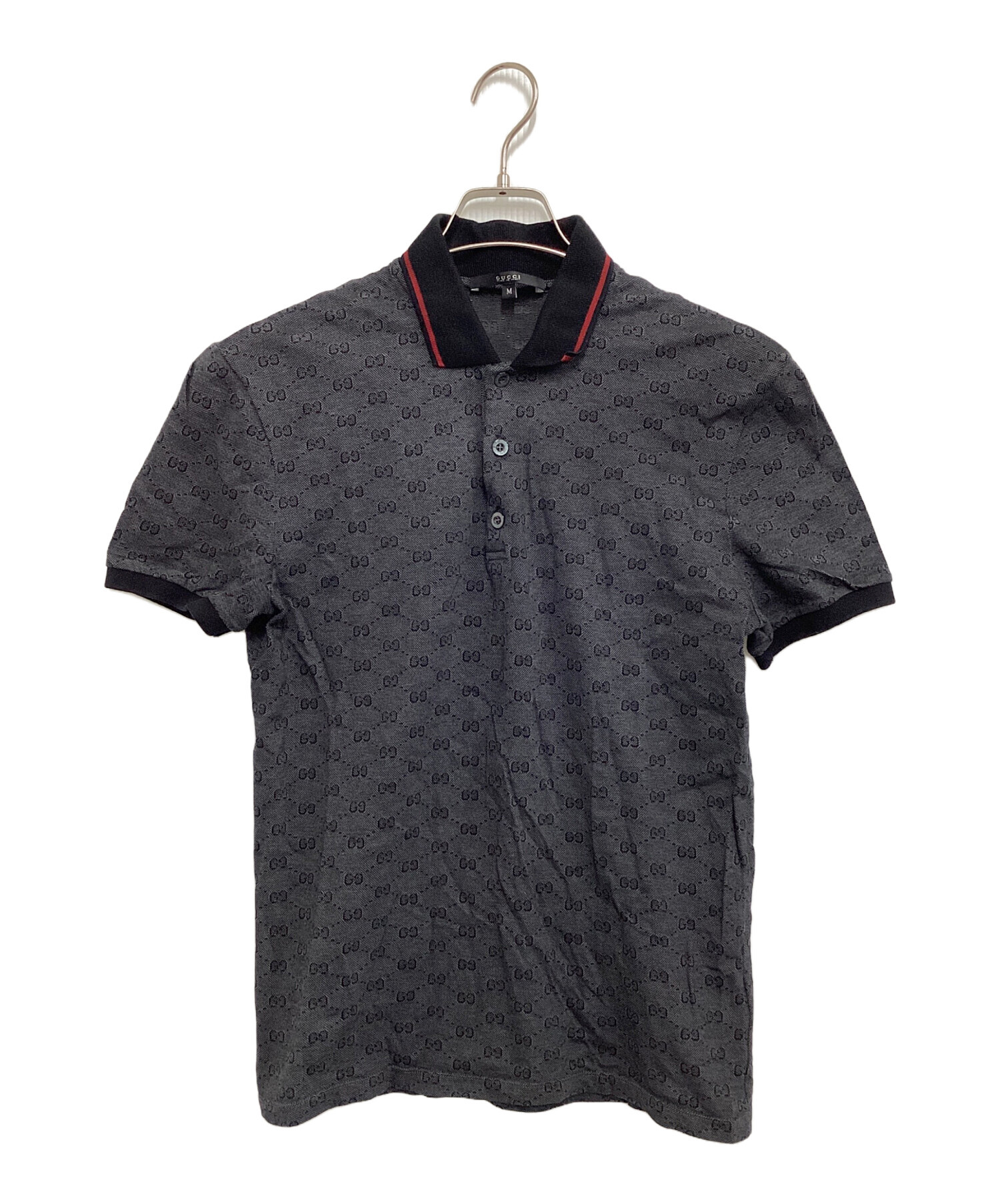 GUCCI シェリーライン ポロシャツ L 黒 ヴィンテージ 古着 中古・古着通販】GUCCI (グッチ) GG柄シェリーラインポロシャツ