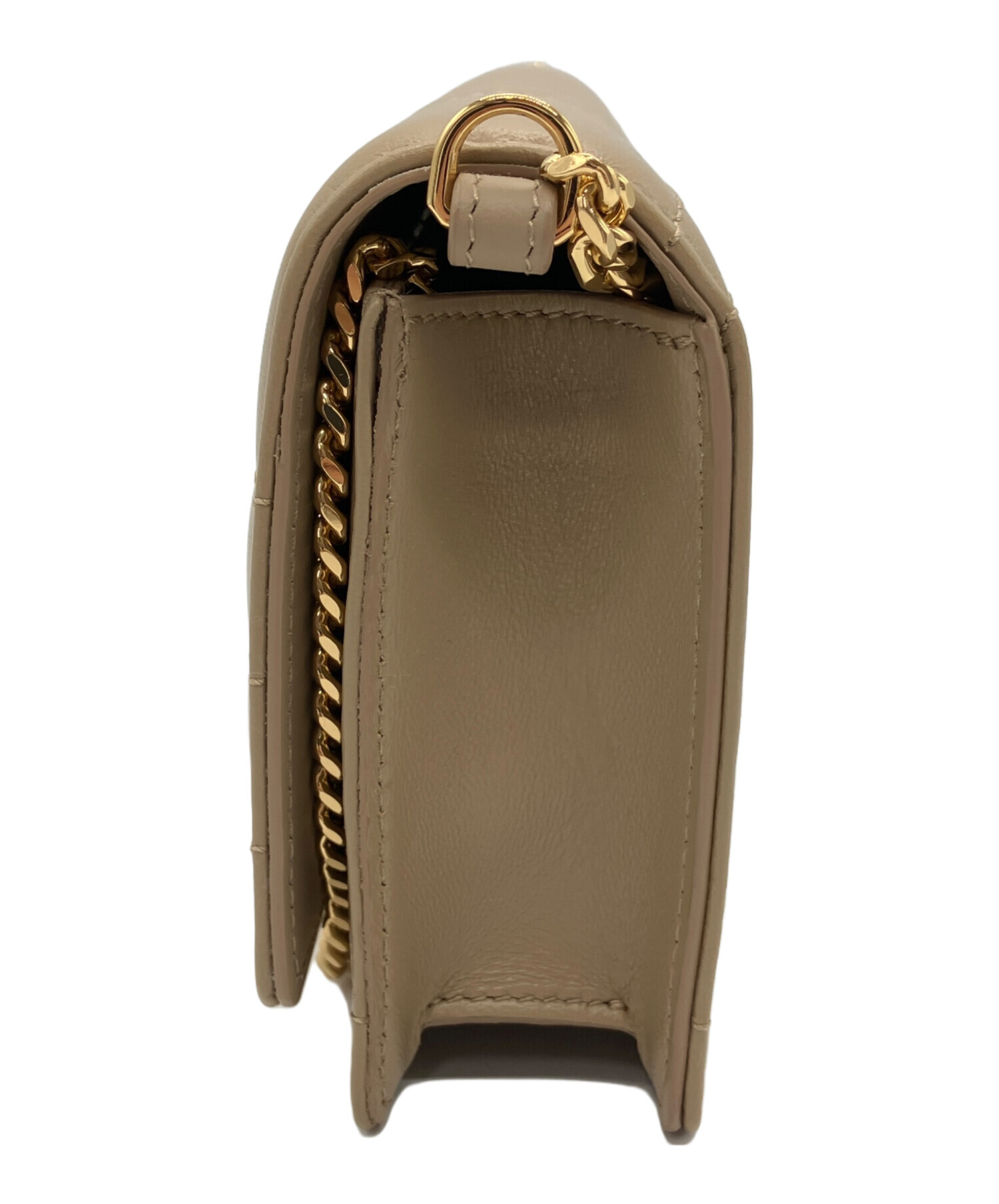 BURBERRY バーバリー レザー ショルダーバッグ ベージュ 中古・古着通販】BURBERRY (バーバリー) ショルダーバッグ オーツ