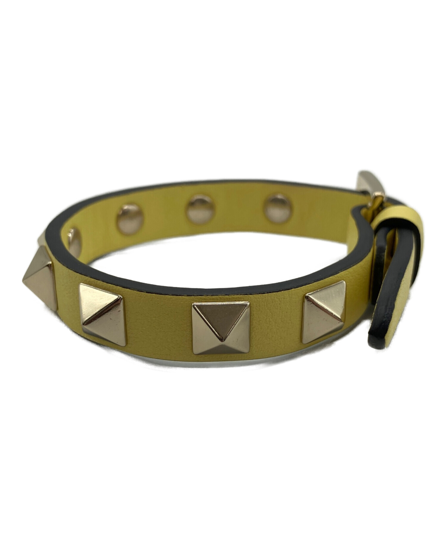 中古・古着通販】VALENTINO (ヴァレンティノ) レザーブレスレット 