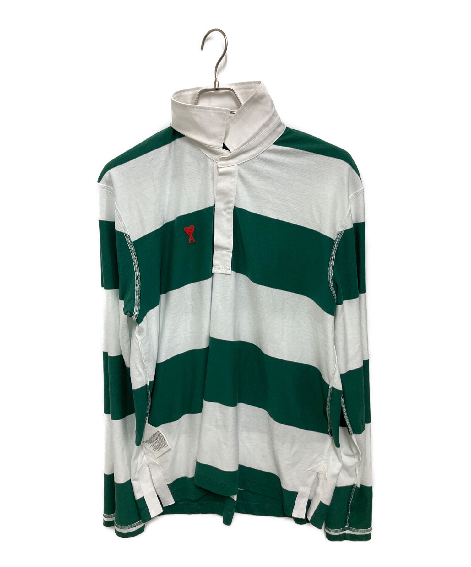 アミ中 中古・古着通販】ami (アミ) de Coeur Striped Polo Shirt ホワイト