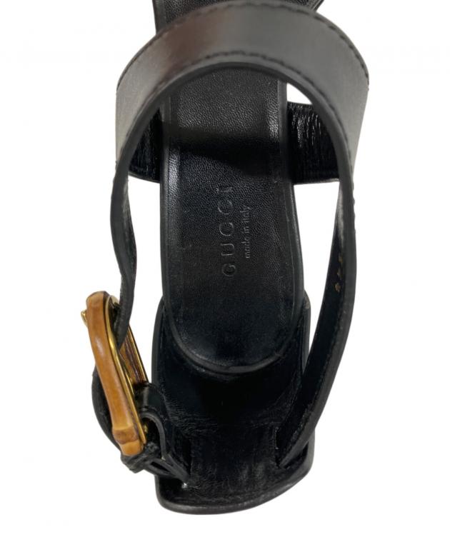 中古・古着通販】GUCCI (グッチ) バンブーヒールサンダル ブラック