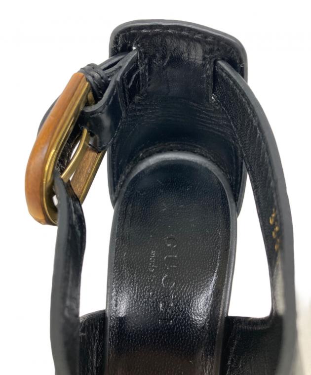 中古・古着通販】GUCCI (グッチ) バンブーヒールサンダル ブラック
