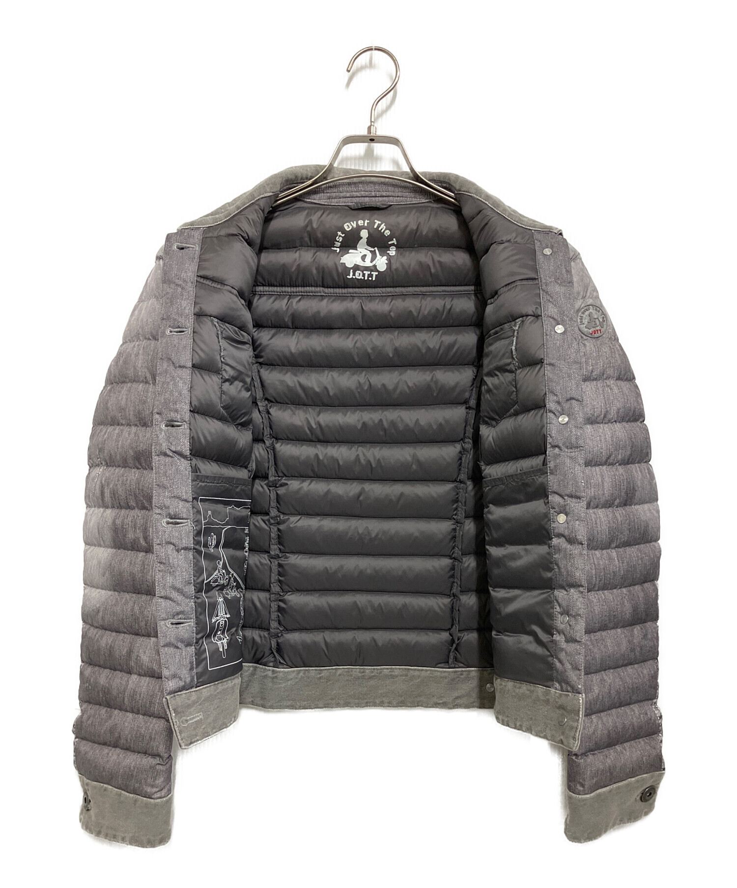 ★レア★J.O.T.T ジョットスウェット切替 ダウン パーカー グレー L 中古・古着通販】JOTT (ジョット) ダウンジャケット グレー サイズ