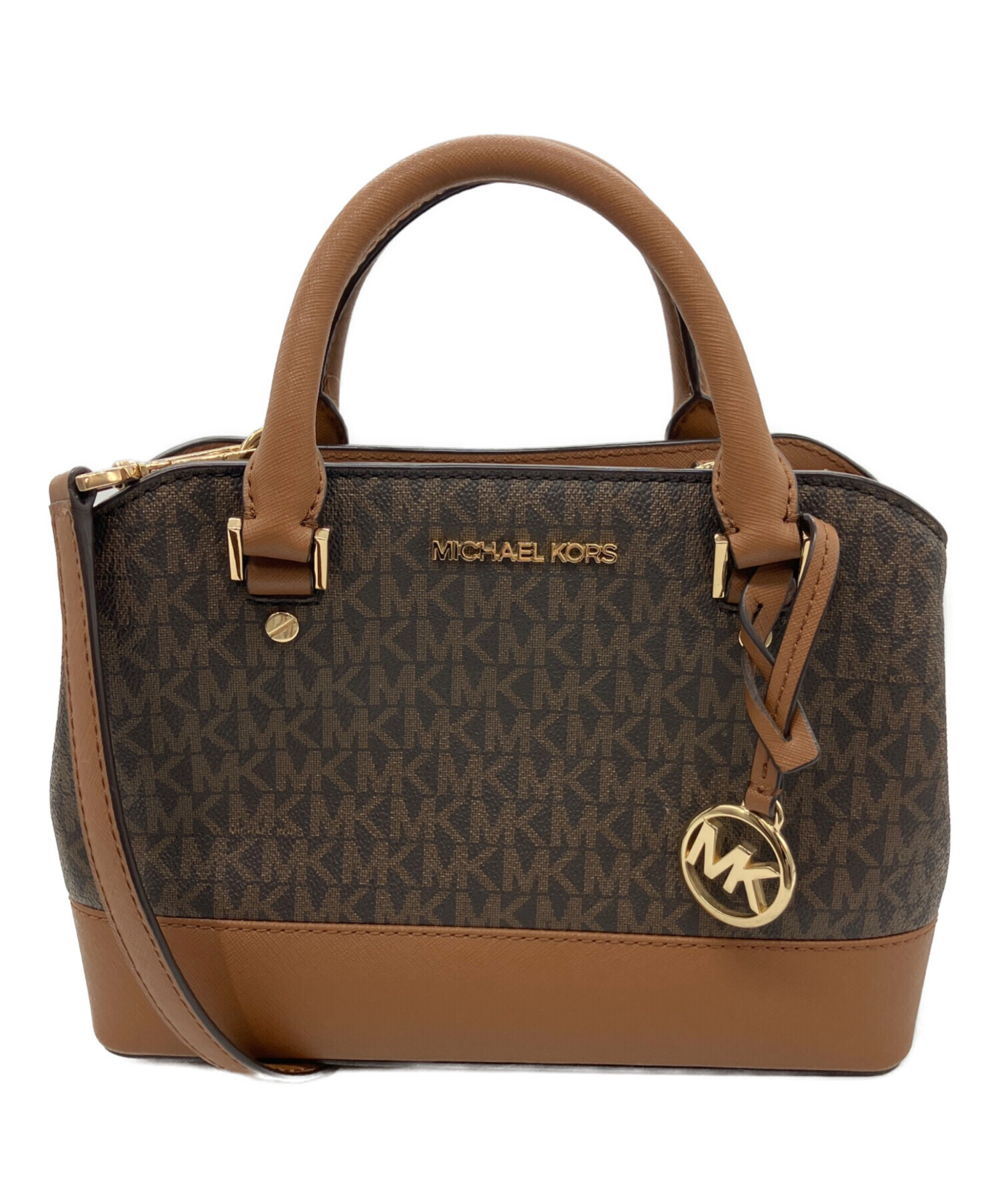 未使用品☆MICHAEL KORS シグネチャー 2way トートバッグ 中古・古着通販】MICHAEL KORS (マイケルコース) 2WAYバッグ ブラウン