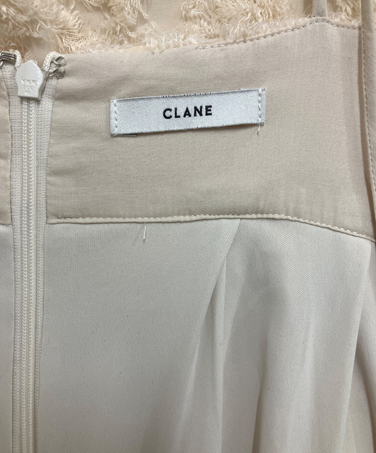 中古・古着通販】CLANE (クラネ) FRINGE CAMISOLE ALL IN ONE ベージュ