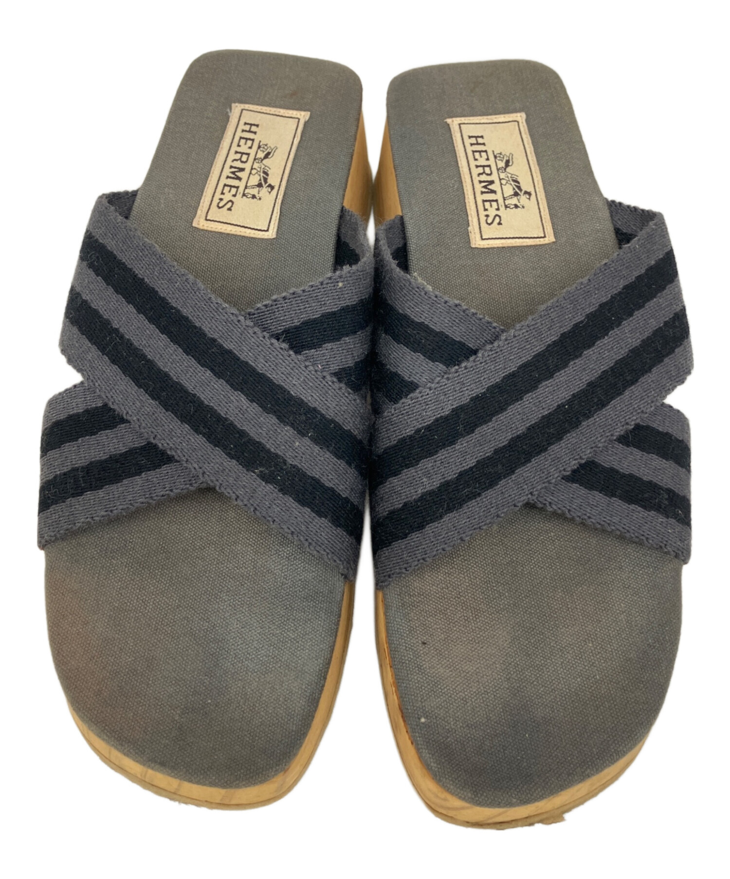 中古・古着通販】HERMES (エルメス) クロスストラップサンダル グレー